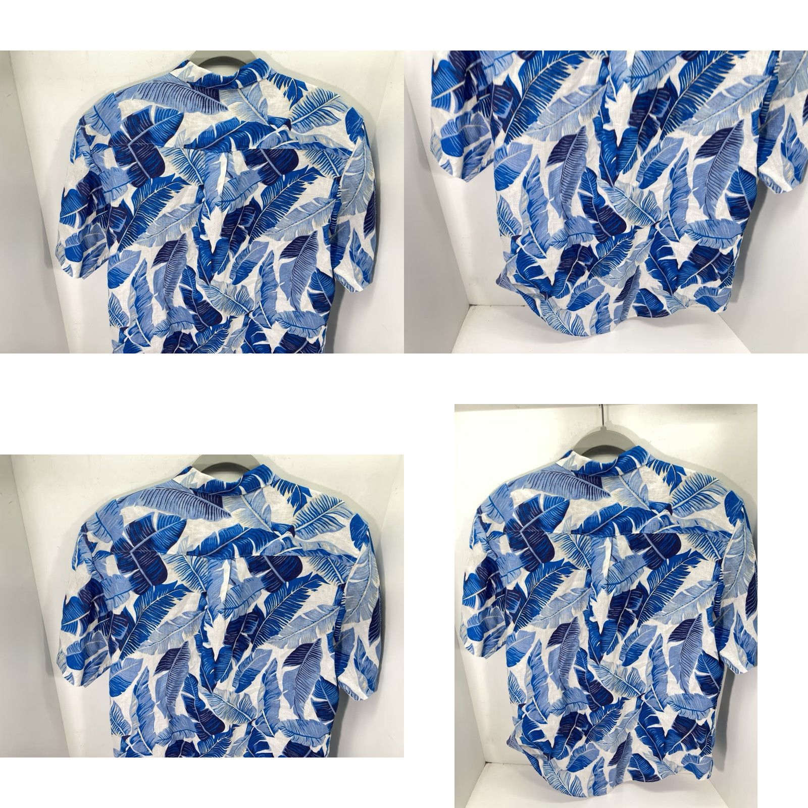 Lands' End Lands' End Linen Cabana Shirt Men M Blue Floral Button Short Sleeve Shirt Size US M / EU 48-50 / 2 - 8 Thumbnail