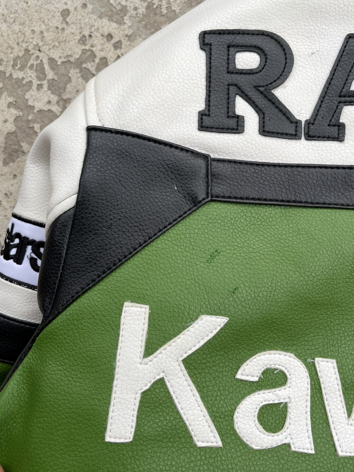 Japanese Brand Kawasaki Vintage Eco Leather PVC Motorcycle Racing Jacket Size US S / EU 44-46 / 1 - 16 Thumbnail