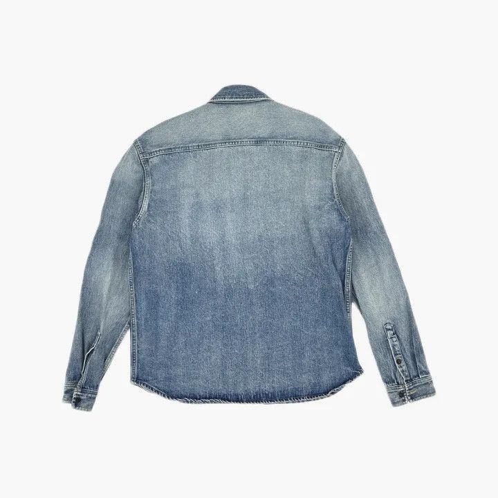 Saint Laurent Paris Saint Laurent Blue Denim Long Sleeve Shirt-2507 Size US XL / EU 56 / 4 - 1 Thumbnail