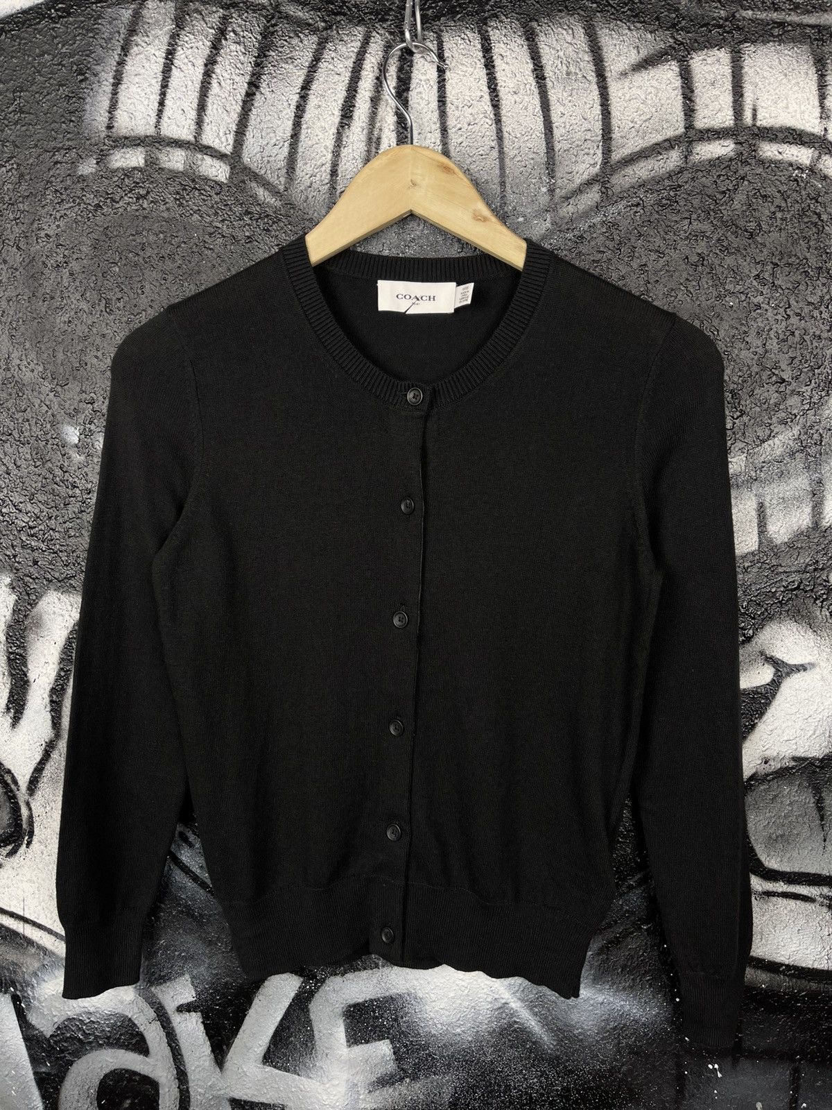 Coach Coach Black Button Up Cardigan Cotton Sweat Women’s Size XXS Size XXS / US 00 / IT 34 - 2 Thumbnail