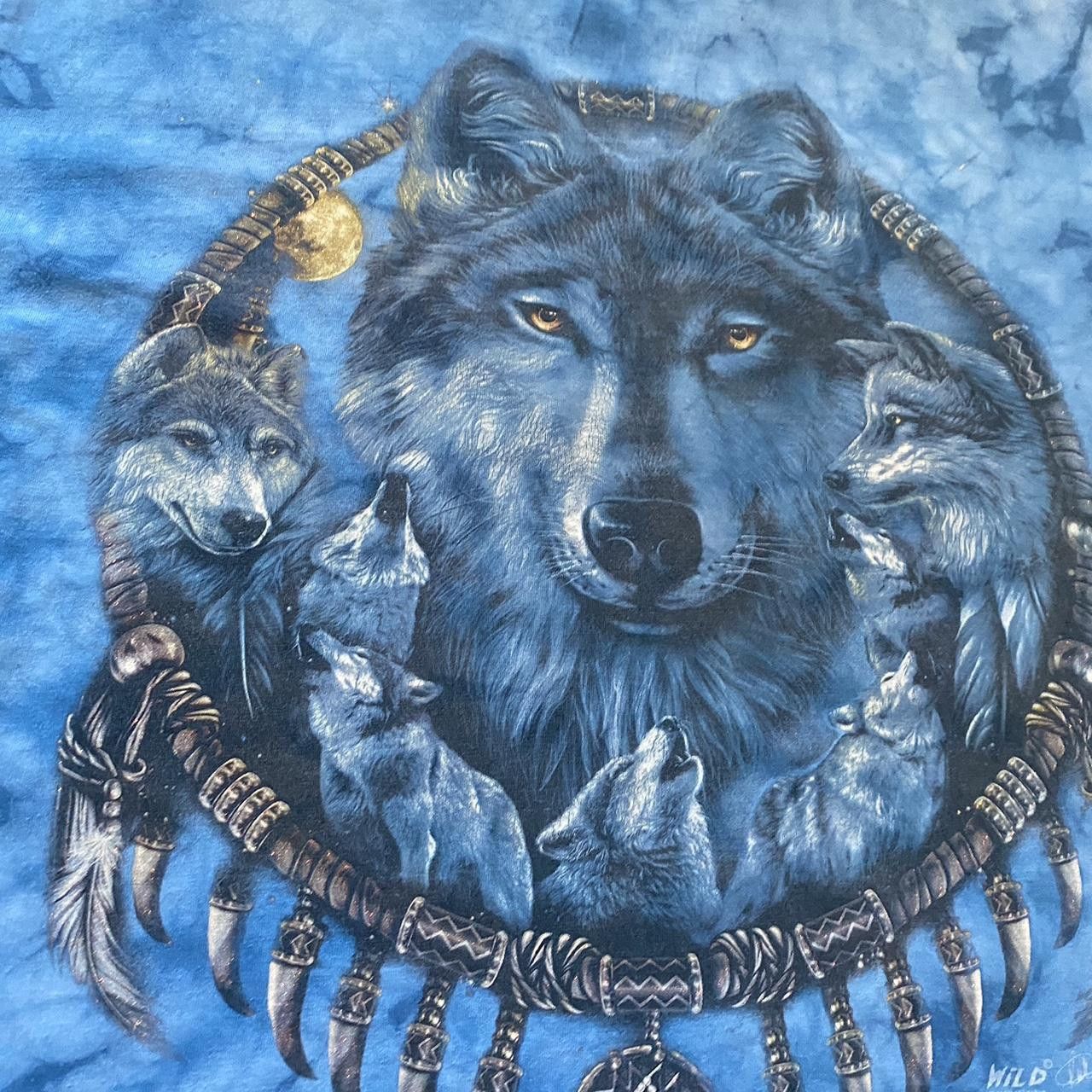 Other Blue and black Boxy Wild tie-dye wolf shirt Size US XL / EU 56 / 4 - 4 Thumbnail