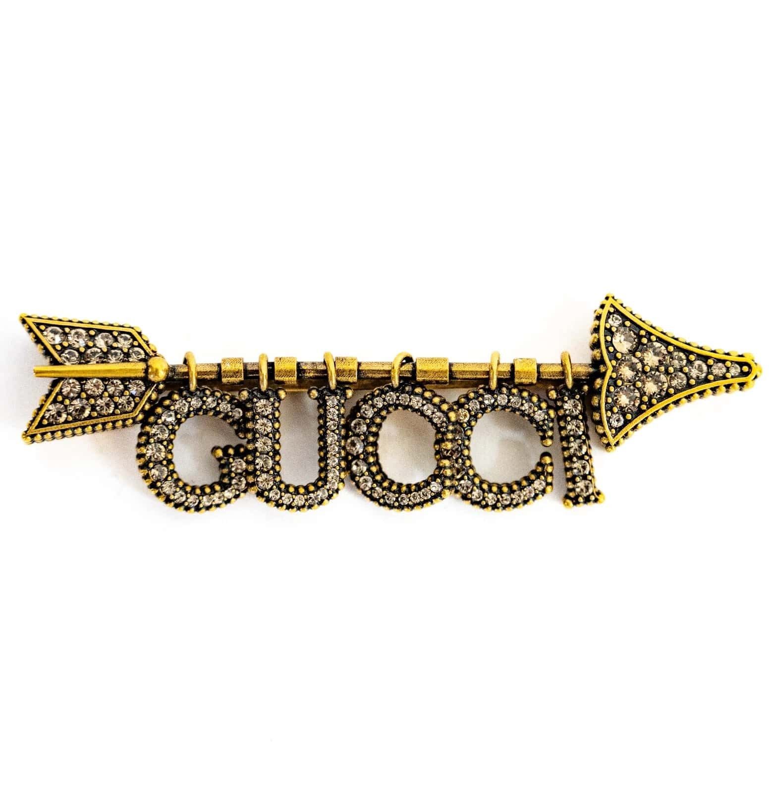 Gucci GUCCI GARDEN Antique Gold Crystal Arrow Magnetic Pin BROOCH Size ONE SIZE - 1 Thumbnail