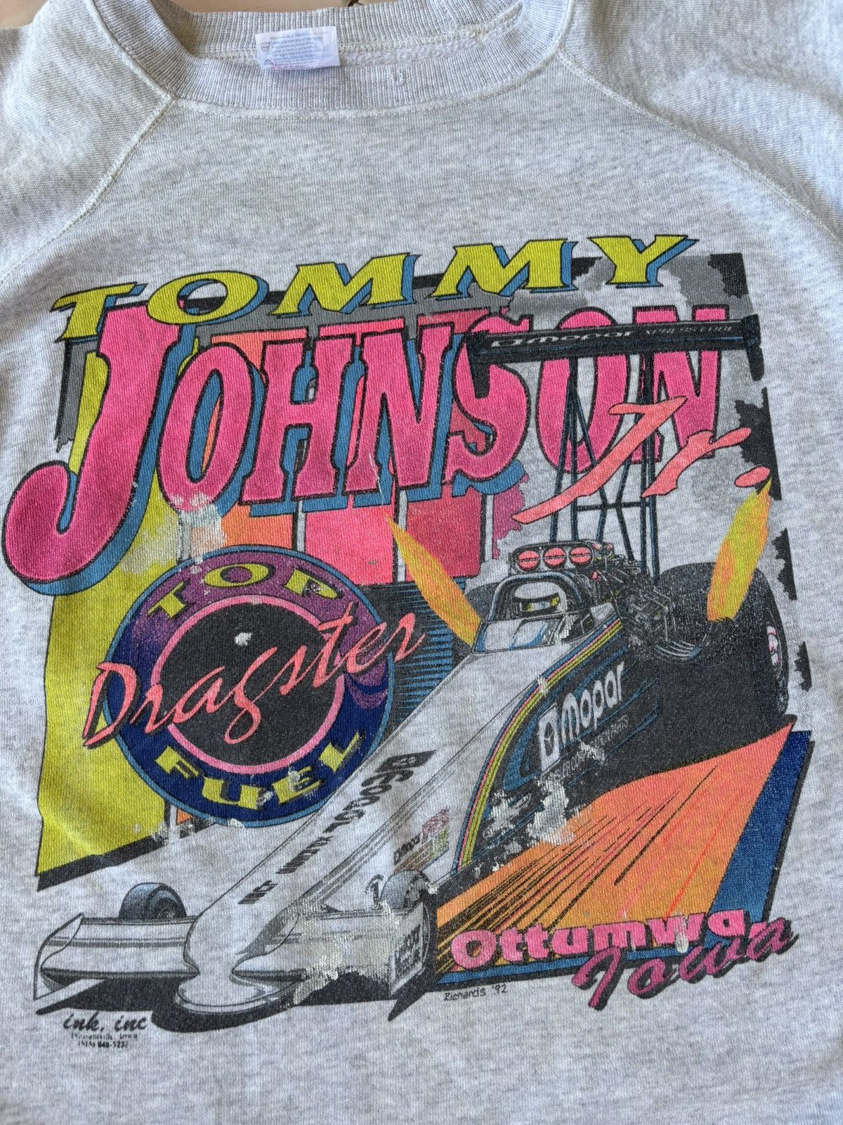 NASCAR × Vintage Vintage 90’s Tommy Johnson Jr. Top Fuel Dragster Sweatshirt Size US XL / EU 56 / 4 - 3 Thumbnail