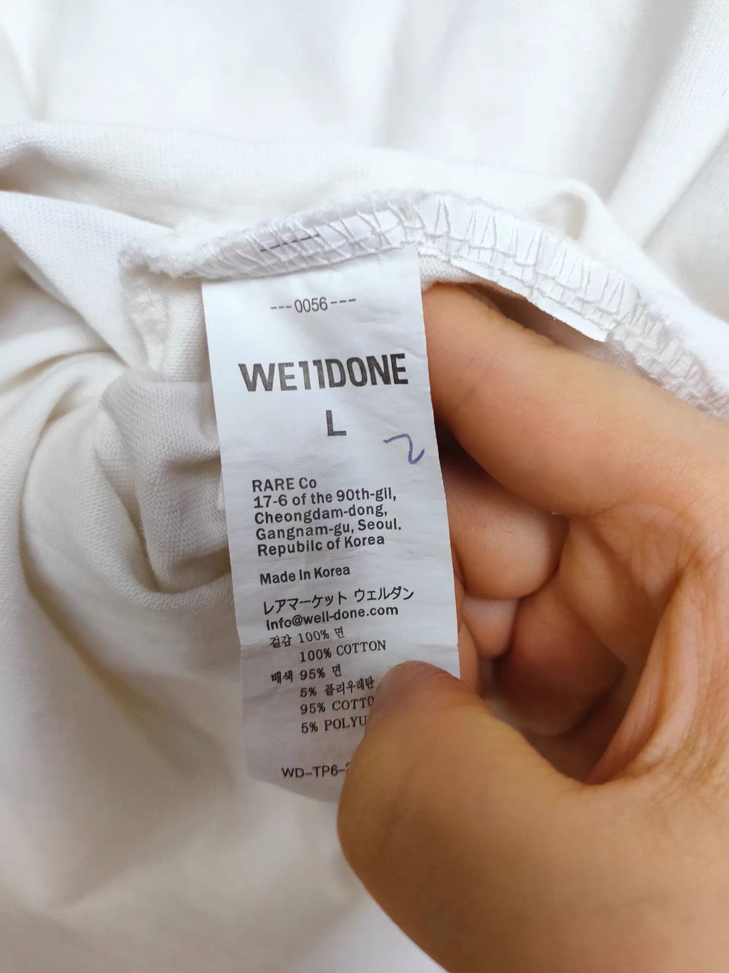WE11DONE WEIIDONE White T-shirt K29 Size US L / EU 52-54 / 3 - 6 Thumbnail