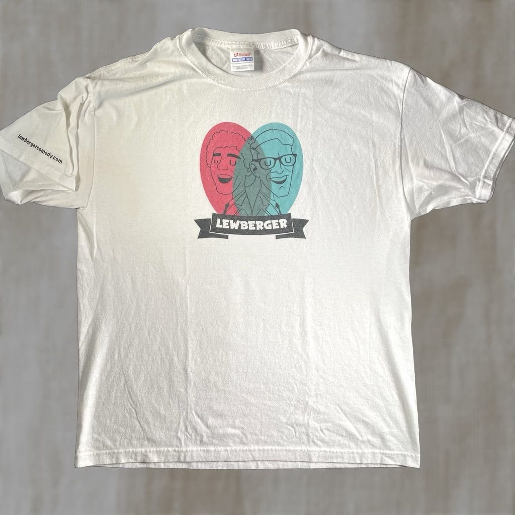 Vintage Lewis Lewberger shirt T-Shirt Mens L White Keith Habersberger Alex Lewis Try Guys Shirt Size US L / EU 52-54 / 3 - 1 Thumbnail