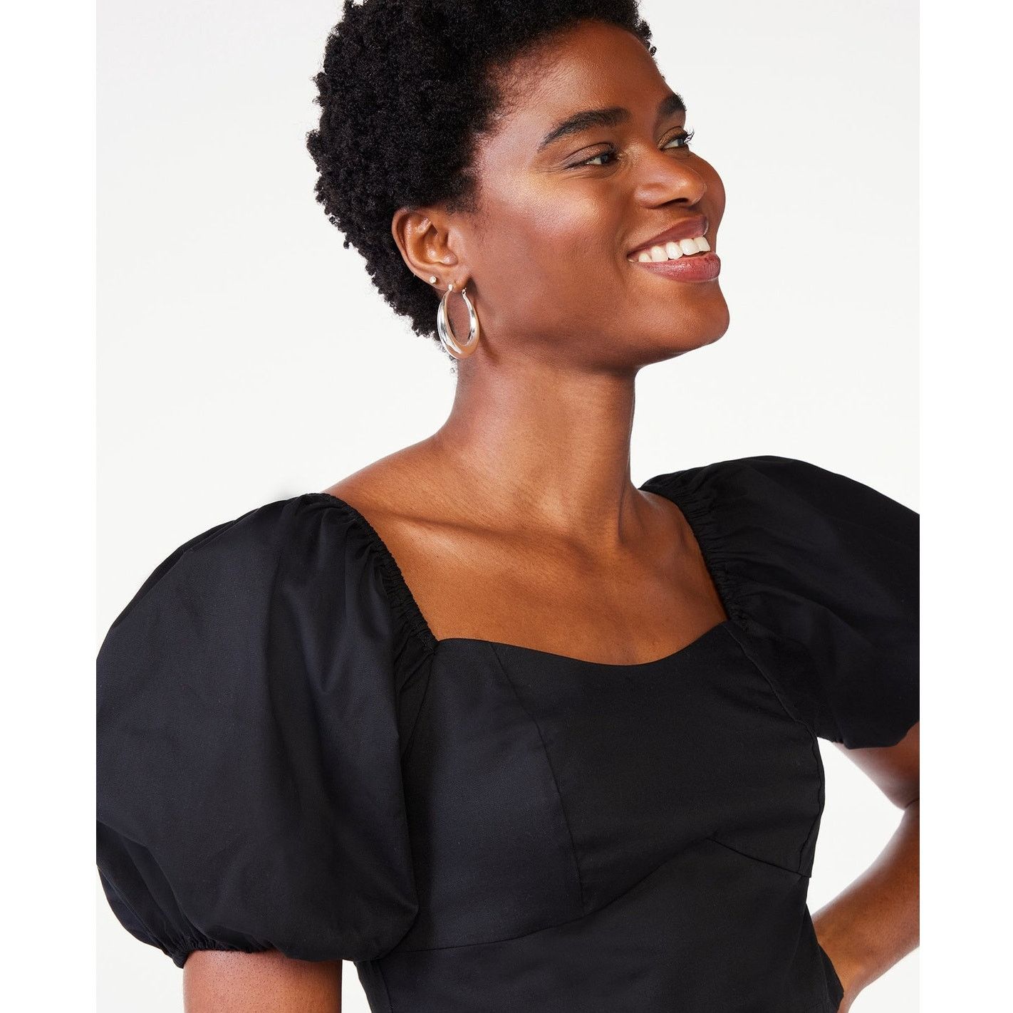 H&M H&M Women's Black Puff-sleeved Top Sz M Size M / US 6-8 / IT 42-44 - 1 Thumbnail
