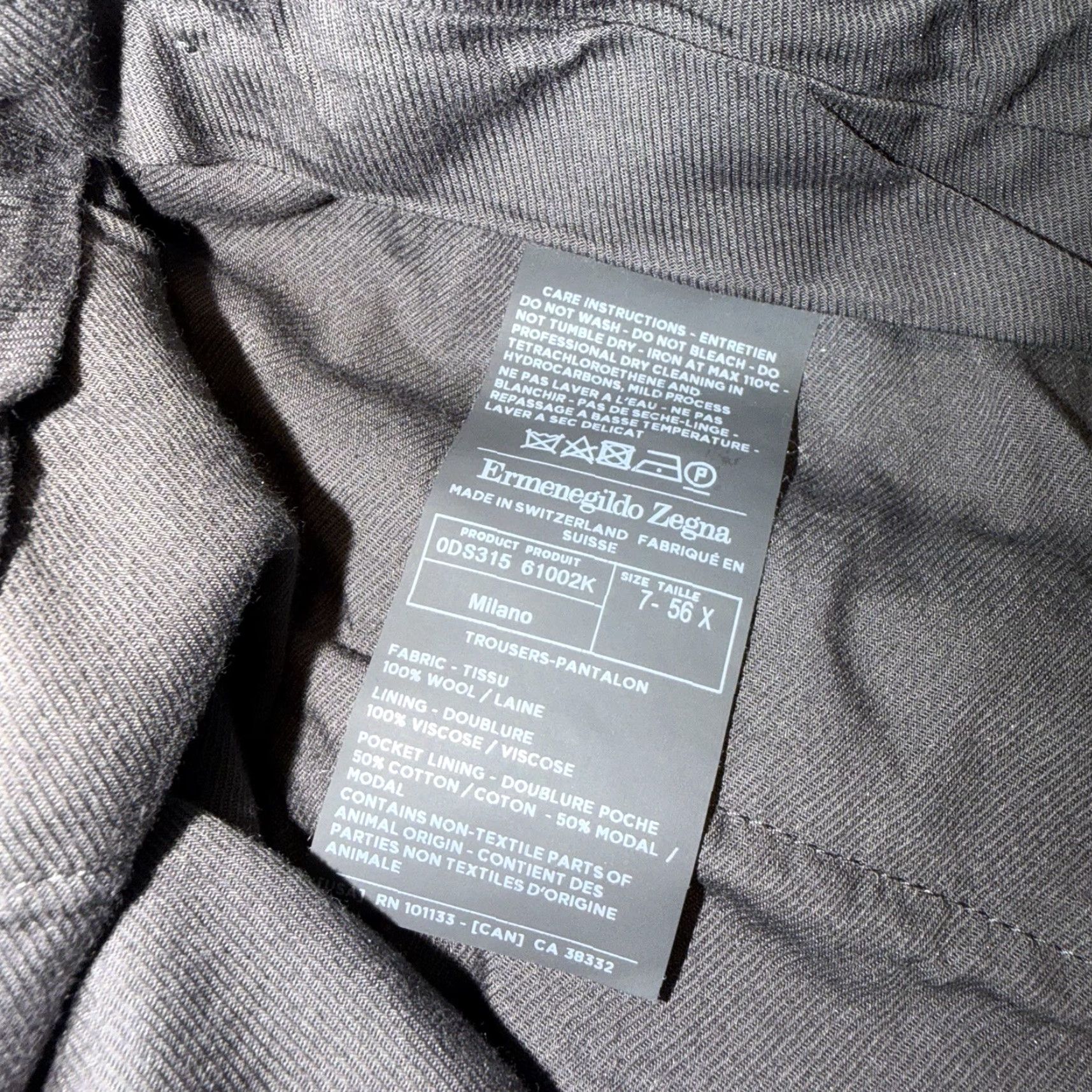 Ermenegildo Zegna Ermenegildo Zegna Pants Men 36x31 Wool Dress Dark Gray Mens Size US 36 / EU 52 - 7 Thumbnail