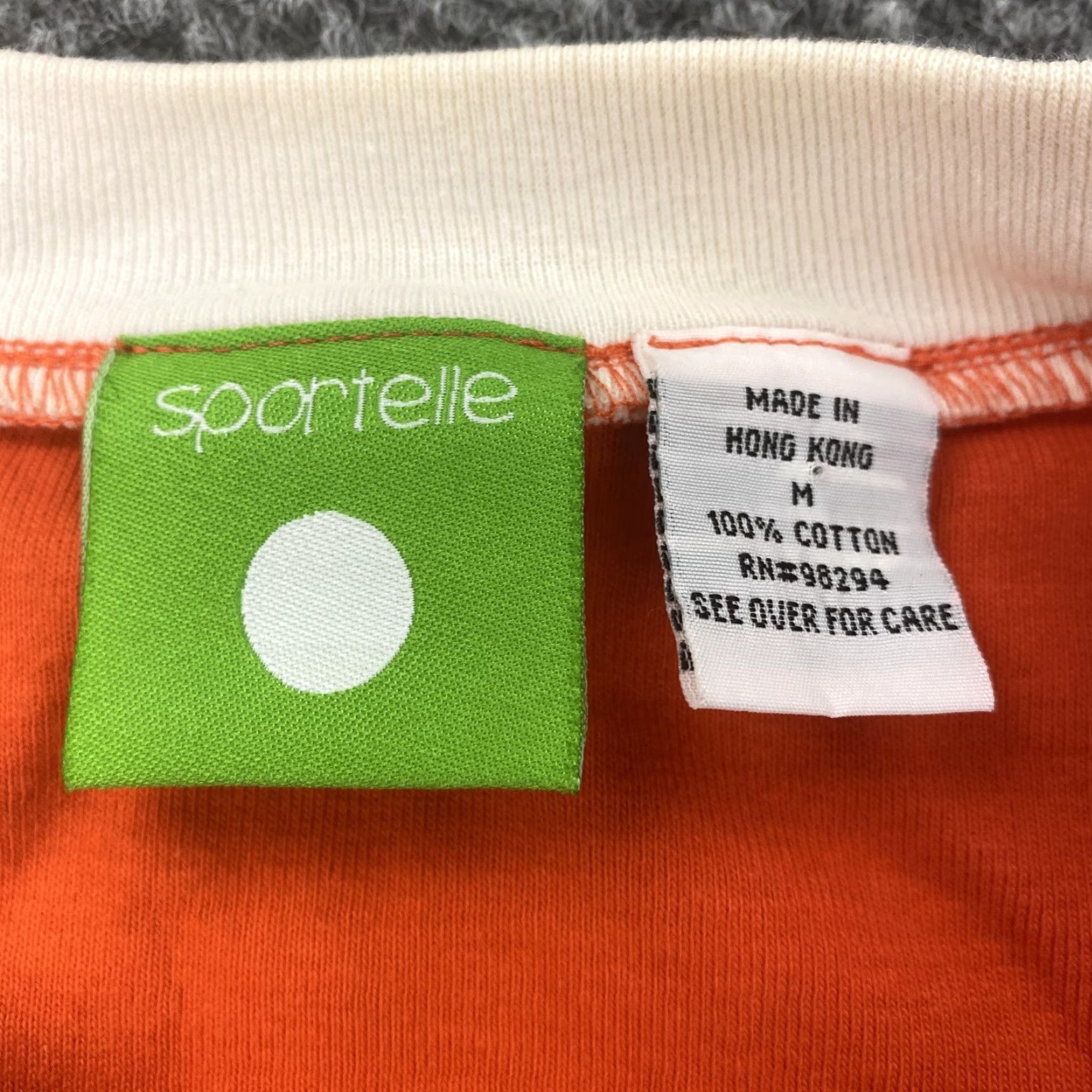 Vintage VINTAGE Sportelle Shirt Womens M Orange White Bow Scoop Neck 3/4 Sleeve Cotton Size M / US 6-8 / IT 42-44 - 4 Thumbnail