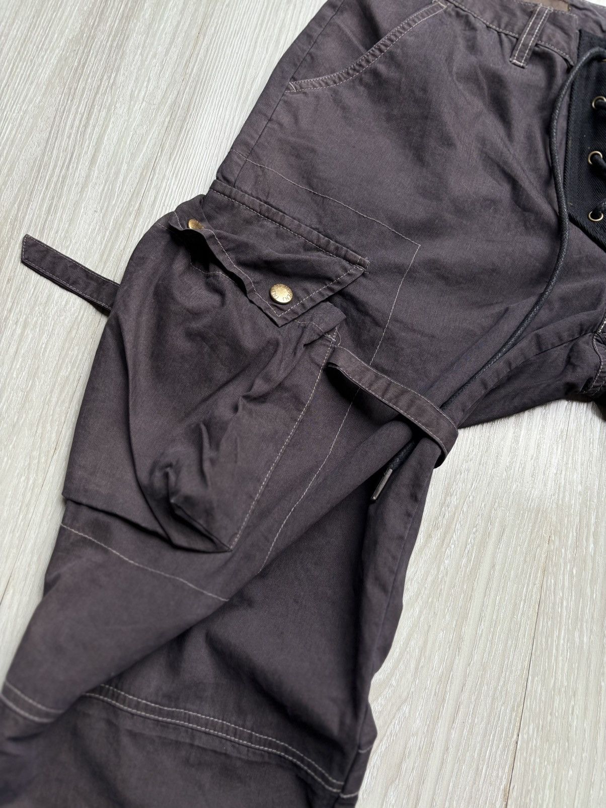 Japanese Brand Sevenj lace up flare cargo pants Size US 29 - 4 Thumbnail