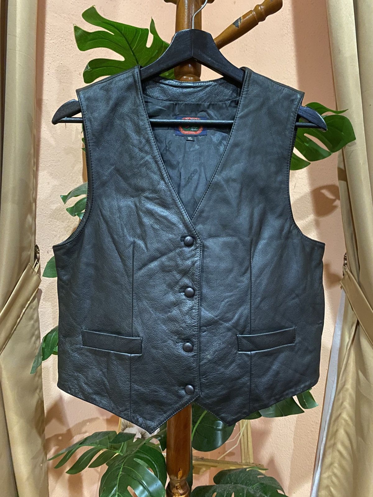 Leather Vintage Han Wool Leather Vest Classic Western Style Size US L / EU 52-54 / 3 - 1 Thumbnail