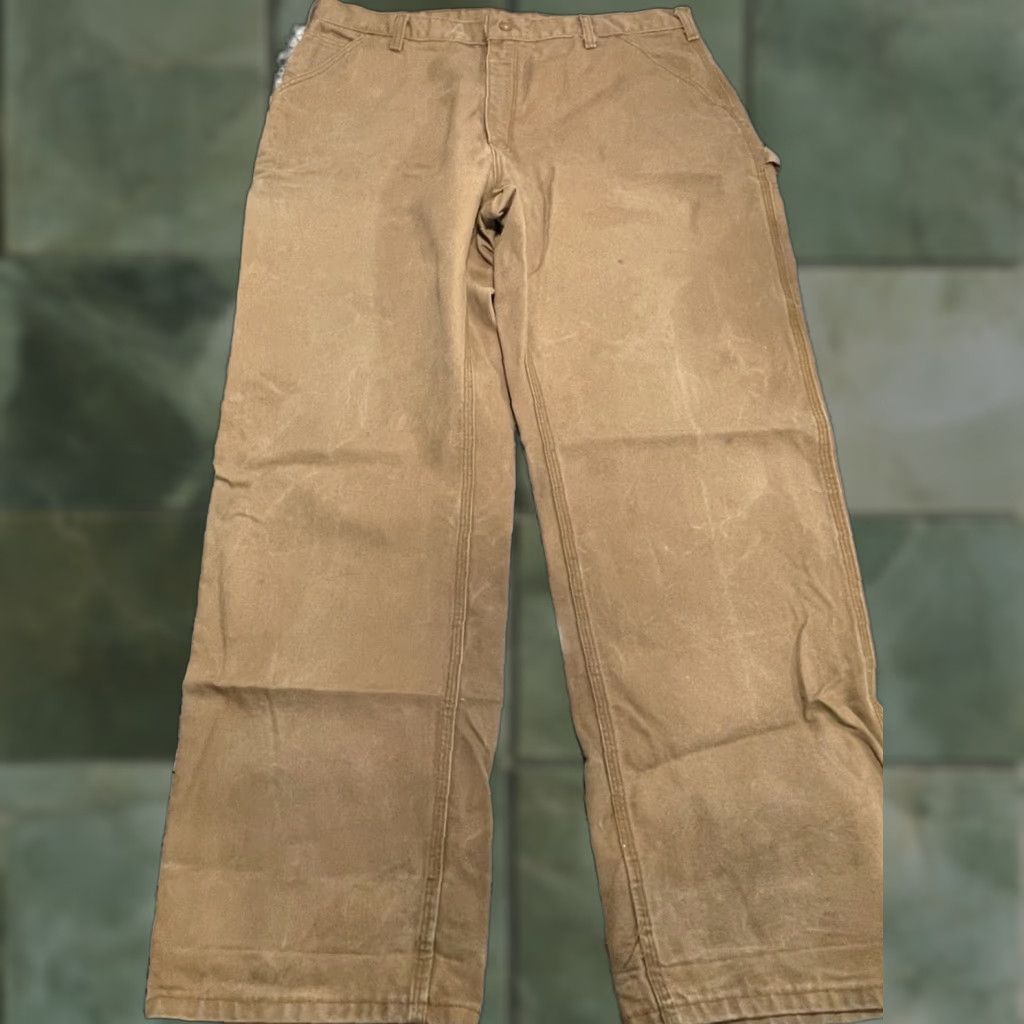 Carhartt Carhartt FR Jeans Pants Brown 37X32.5 Mens Workwear Flame-Resistant Utility Pocket Cell Phone Pocket Original Fit Size US 37 - 1 Thumbnail