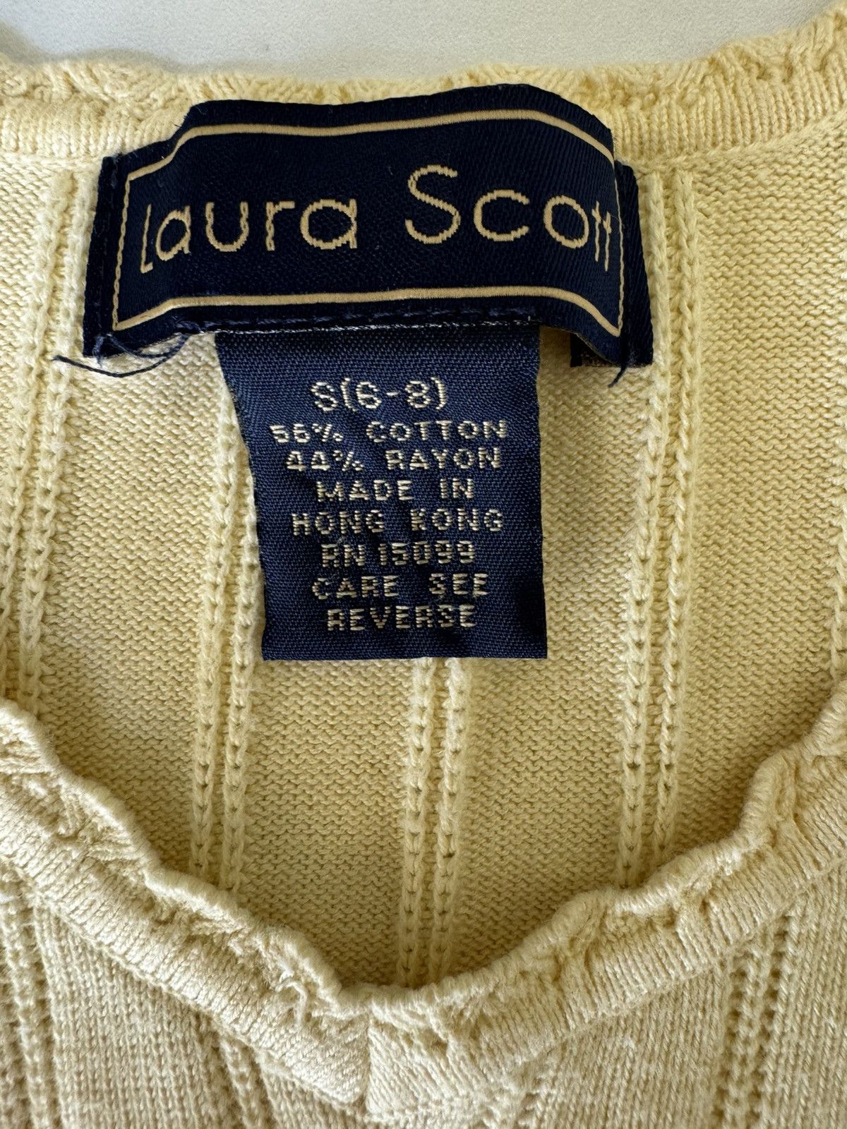 Vintage Laura Scott women’s 90’s tank top Small ribbed sleeveless Size S / US 4 / IT 40 - 2 Thumbnail