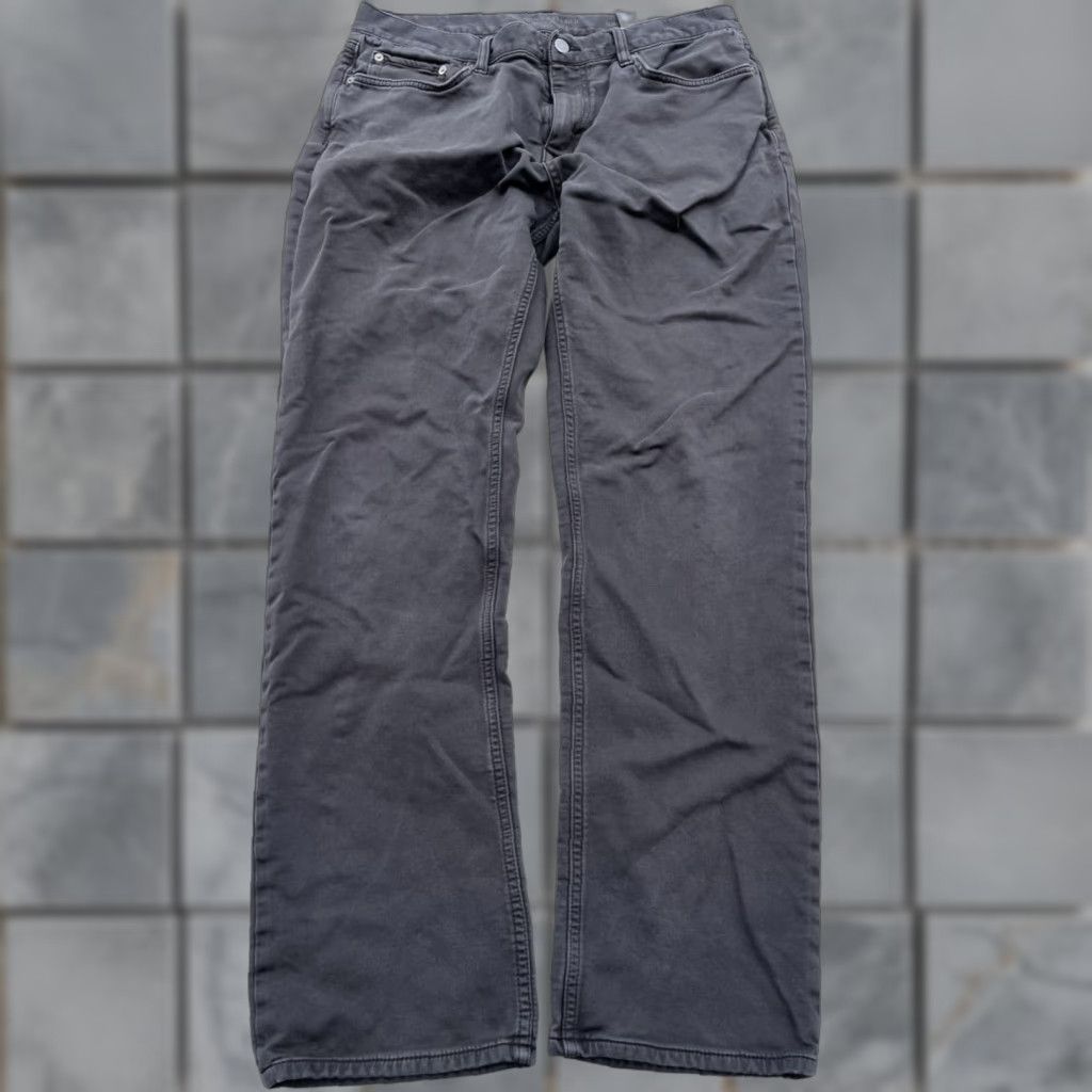 Banana Republic Banana Republic Traveler Pants Mens Black/Gray 35x34 Slim Stretch Taper Straight 5-Pocket Flat Front Casual City Size US 35 - 1 Thumbnail
