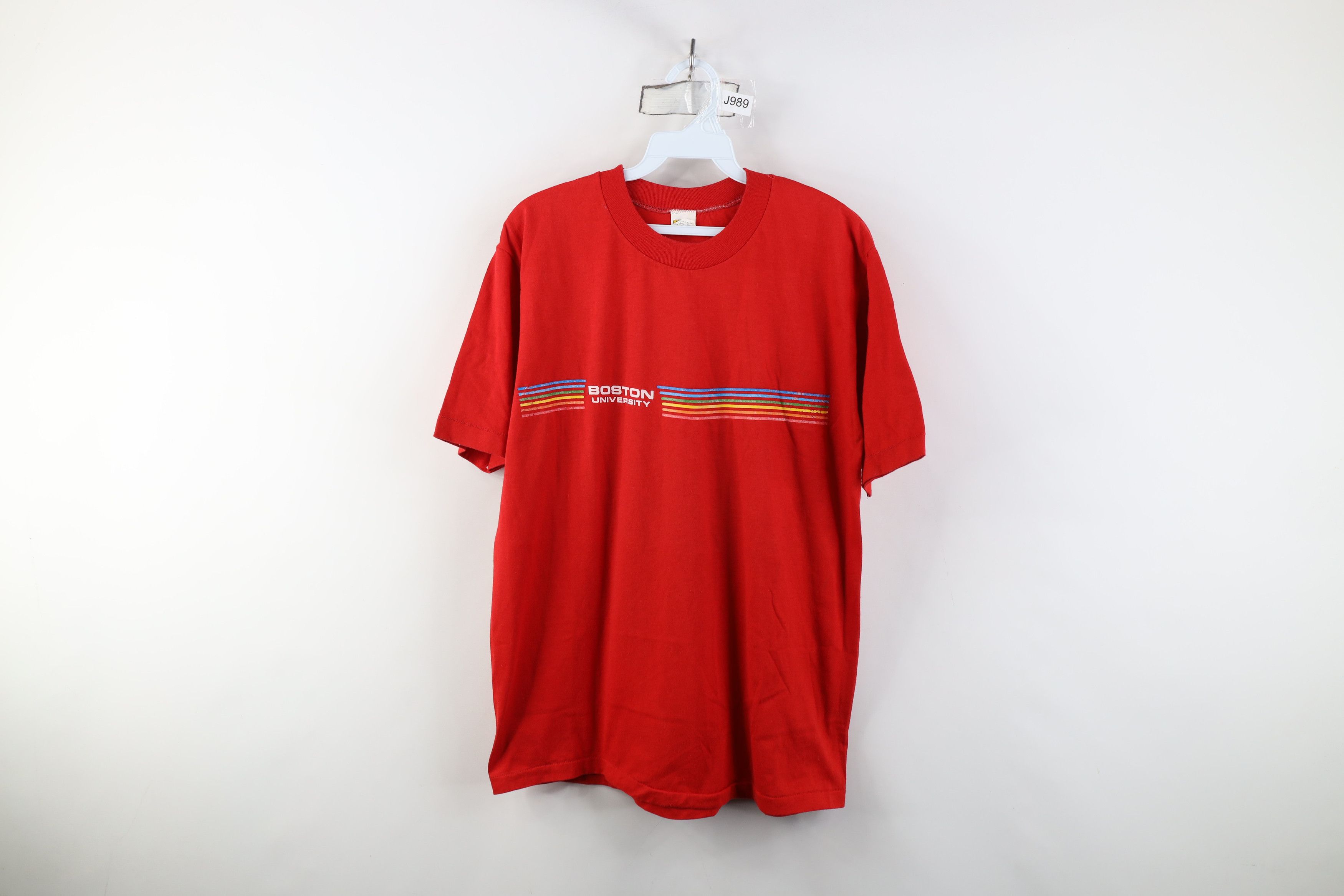 Vintage Vintage 70s Boston University Short Sleeve T-Shirt USA Size L / US 10 / IT 46 - 1 Thumbnail