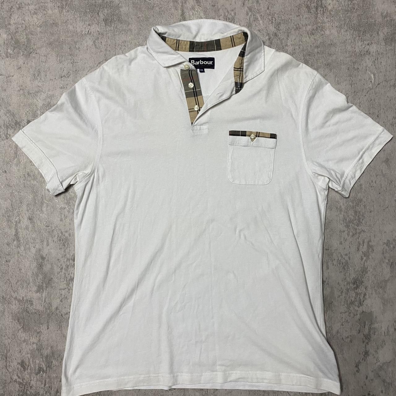 Barbour White Barbour polo shirt with plaid pocket detail #preppy Size US XXL / EU 58 / 5 - 1 Thumbnail
