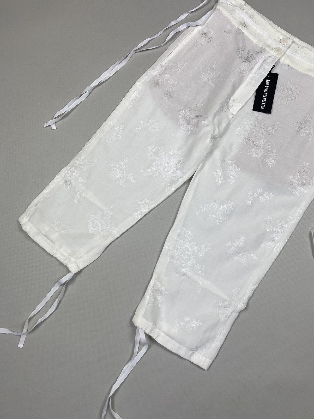 Ann Demeulemeester Ann Demeulemeester linen blend patterned cropped pants Size 25" / US 0 / IT 36 - 5 Thumbnail