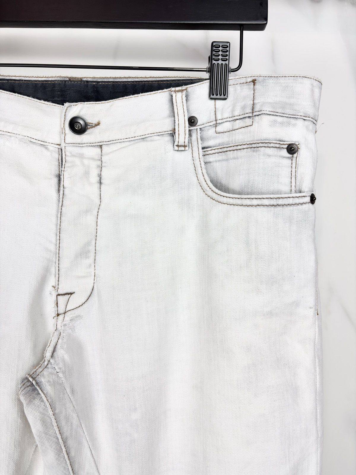 Rick Owens Rick Owens Archive Olmar Bleach White Detroit Denim Jeans Size US 36 / EU 52 - 4 Thumbnail