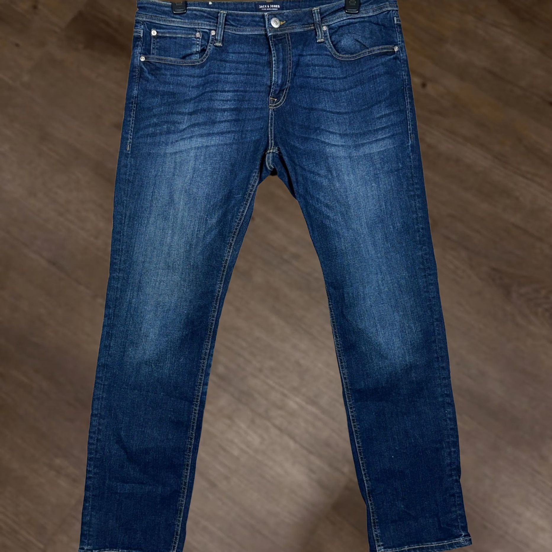 Jack & Jones Jack & Jones Tim Jeans Intelligence Slim Fit 36x32 Blue Denim Stretch 5-Pocket Mens Jeans Size US 36 / EU 52 - 1 Thumbnail