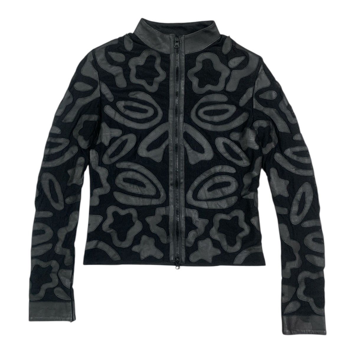 If Six Was Nine Sagaie Paris Lamb Nappa Leather Applique Rider Jacket Size S / US 4 / IT 40 - 1 Thumbnail