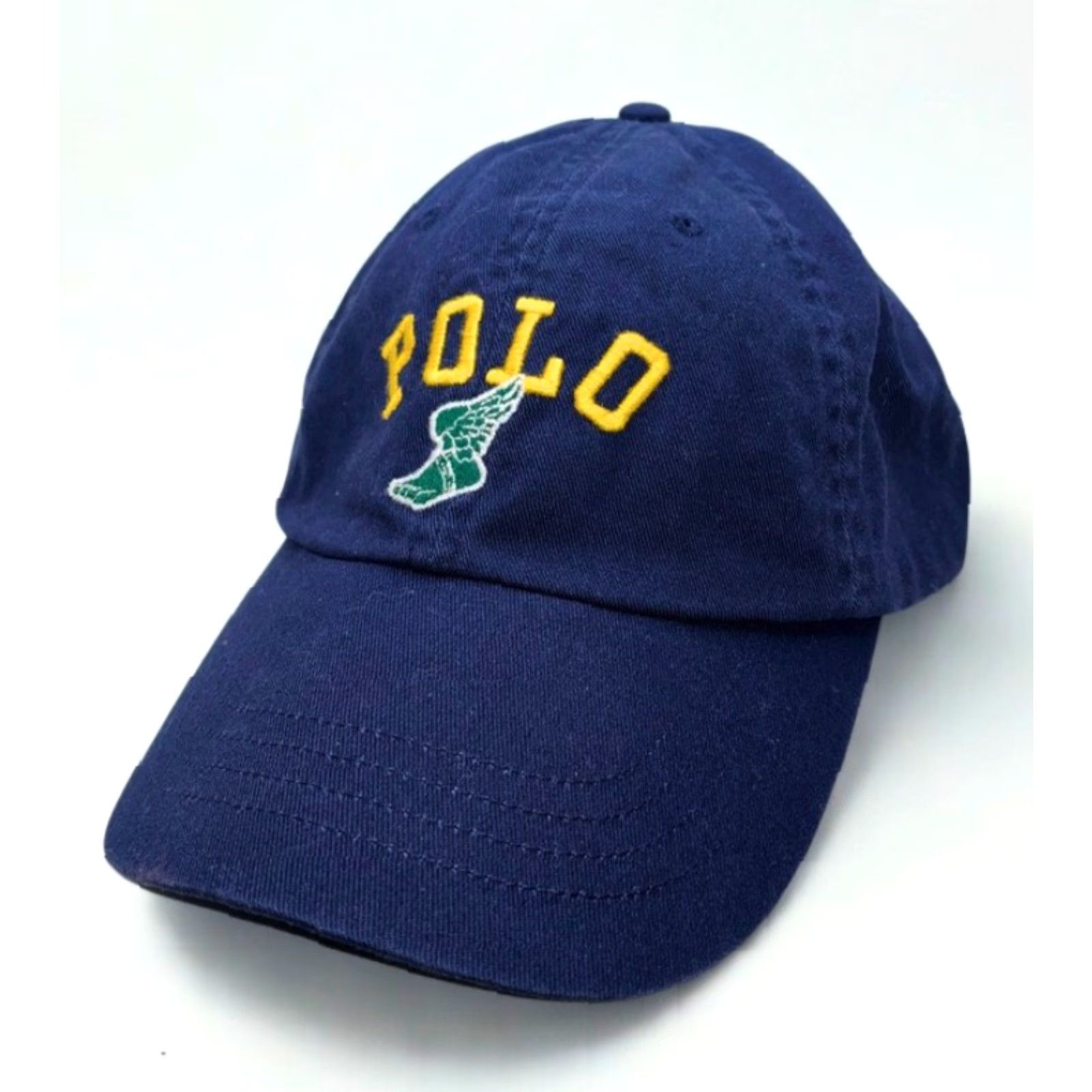 Polo Ralph Lauren VINTAGE Polo Ralph Lauren P-Wing Cap Unisex Adults One Size Navy Adjustable Leather Strap EUC Rare Size US M / EU 48-50 / 2 - 6 Thumbnail