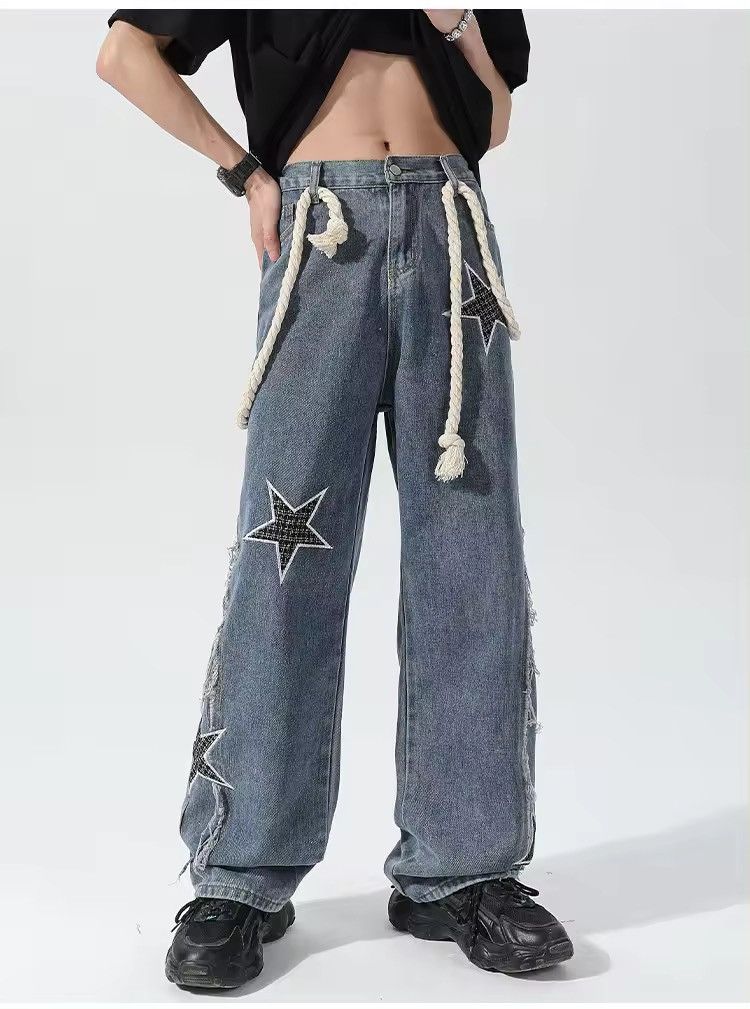 Japanese Brand × Jean Star Patch Distressed Jean Size US 32 / EU 48 - 1 Thumbnail
