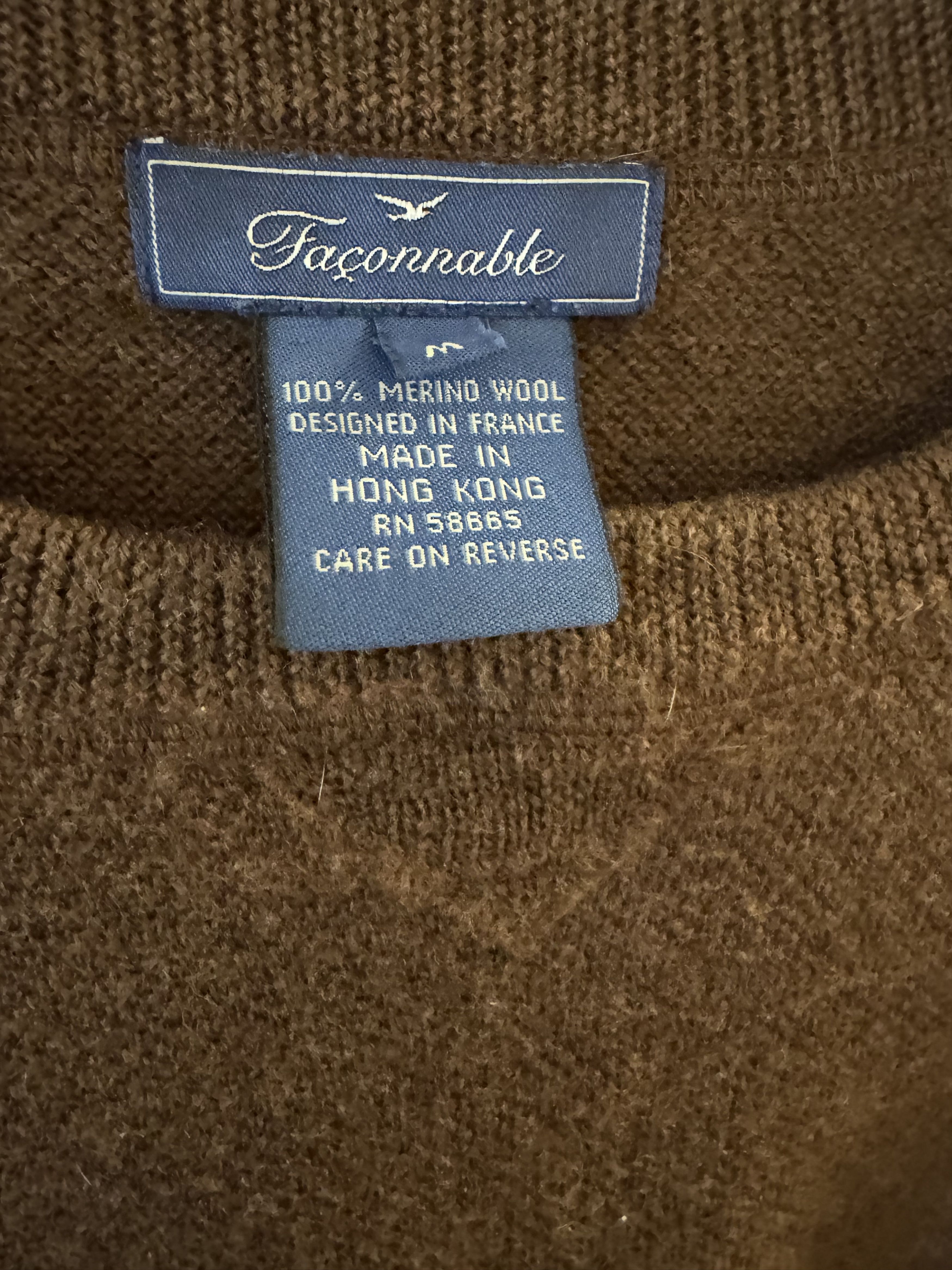 Faconnable Facconnable 100% Merino Wool Sweater Size US M / EU 48-50 / 2 - 4 Thumbnail
