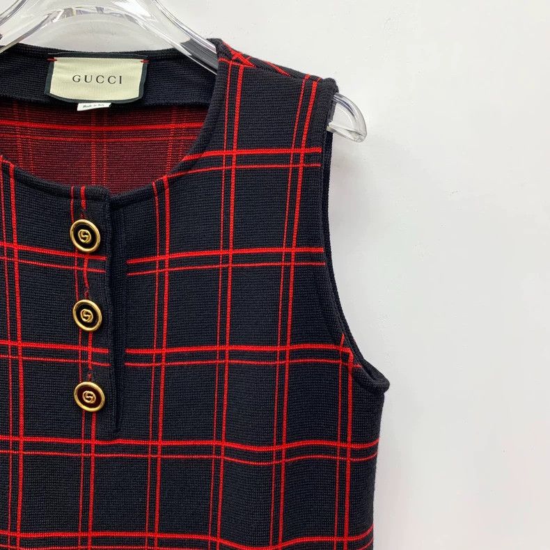 Gucci Gucci Color-blocked pocket horse buckle plaid wool round n Size S / US 4 / IT 40 - 3 Thumbnail