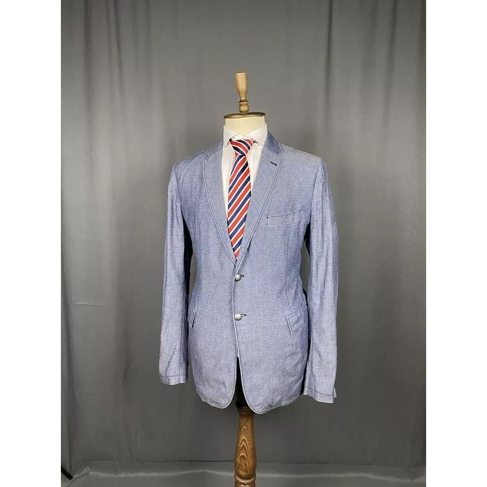 Hugo Boss Hugo Boss Men's Blue Summer Blazer Sportcoat Jacket Size 56 Size 54R - 4 Thumbnail