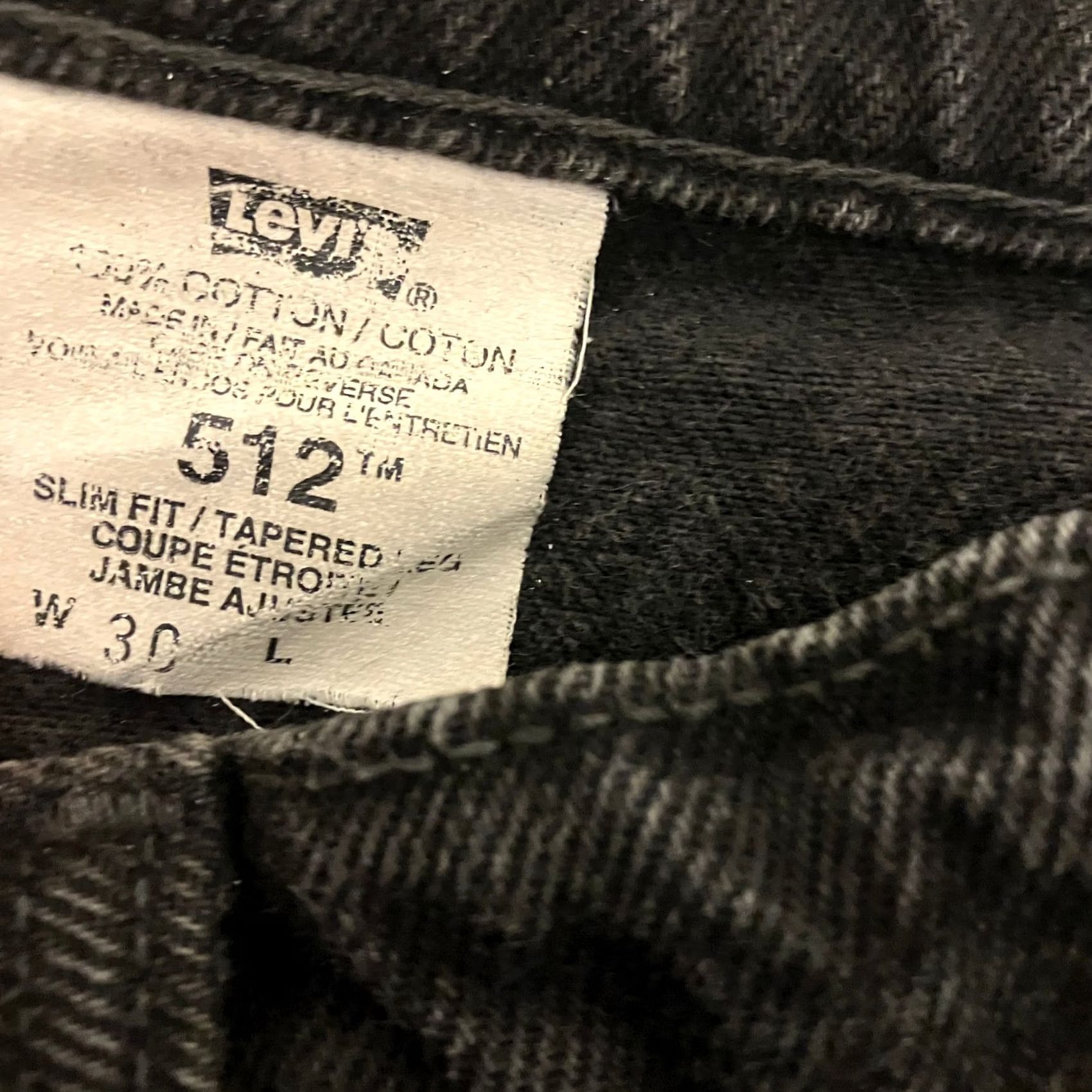 Levi's Vintage Levi’s 512 Jeans Womens 12 28W 32L Black Slim Fit Tapered Leg Denim Size 34" / US 12 / IT 48 - 4 Thumbnail