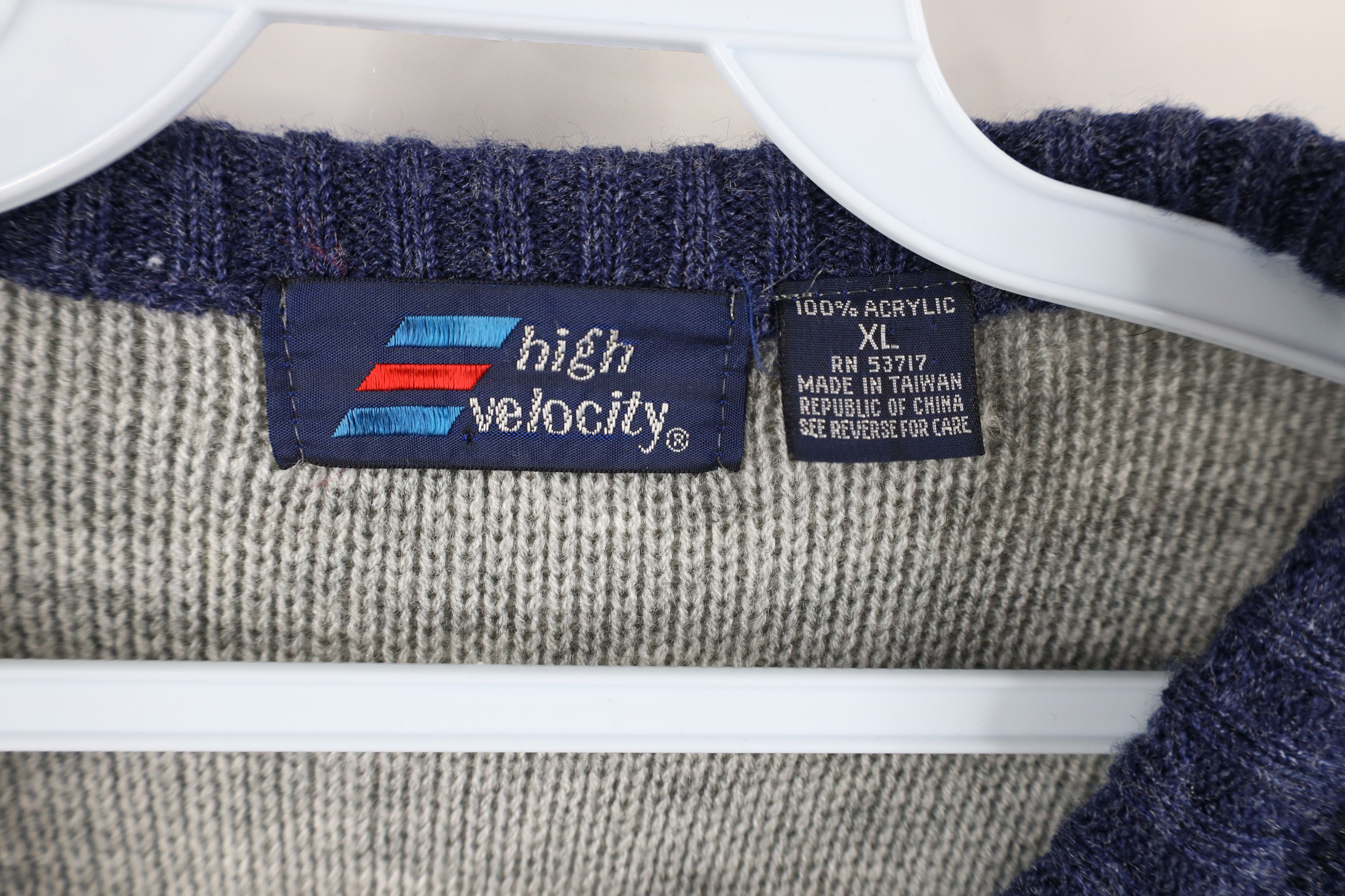 Vintage Vintage 90s Streetwear Ribbed Knit Crewneck Sweater Acrylic Size US XL / EU 56 / 4 - 6 Thumbnail
