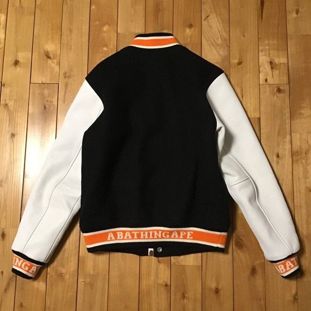 Bape BAPE LOGO Leather Sleeve Varsity Jacket a bathing ape Size US S / EU 44-46 / 1 - 2 Thumbnail
