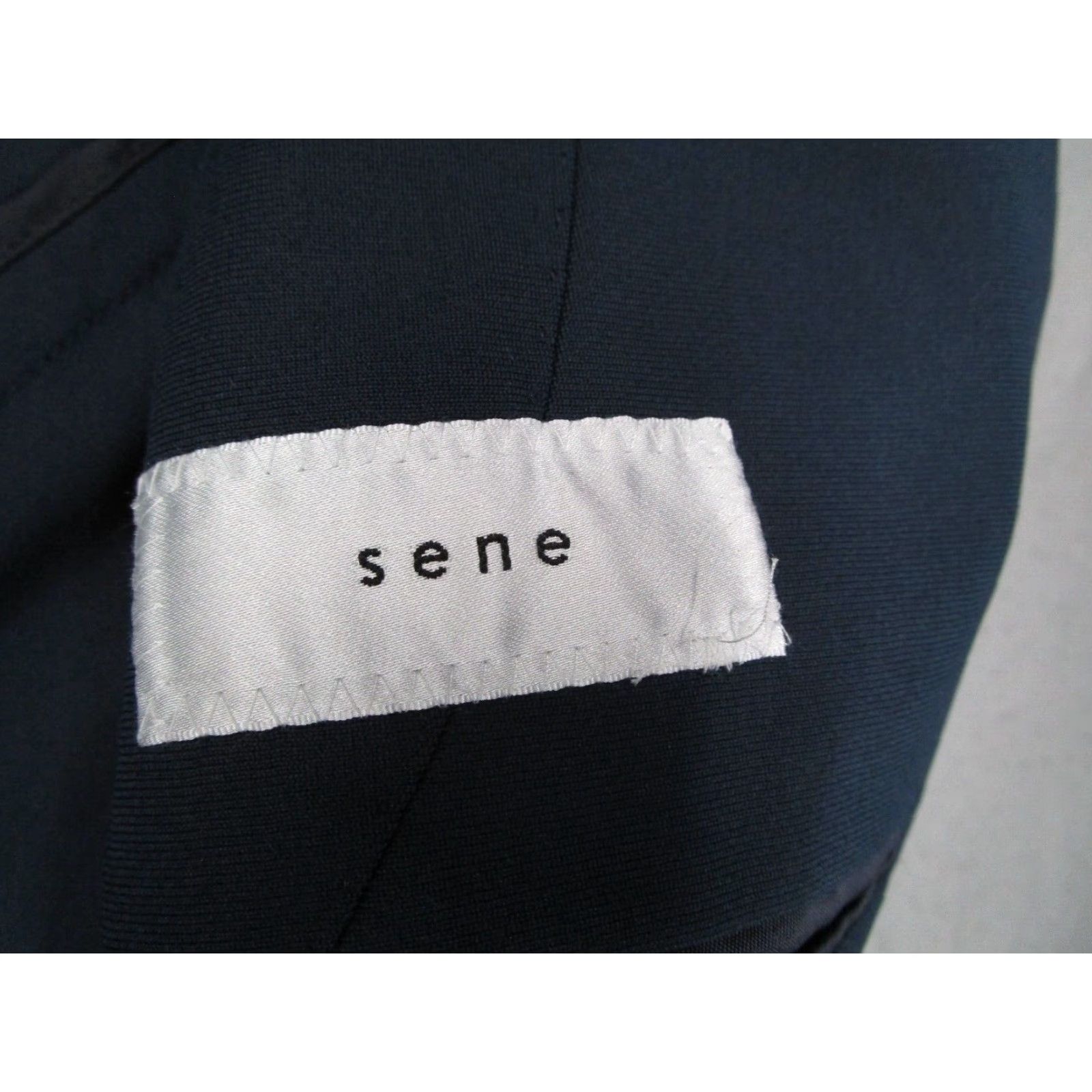 Vintage Sene Blazer Mens 38 Regular Blue 2 Button Single-Breasted Wool? Polyester Blazer - Travel Cele? Size 38R - 3 Thumbnail
