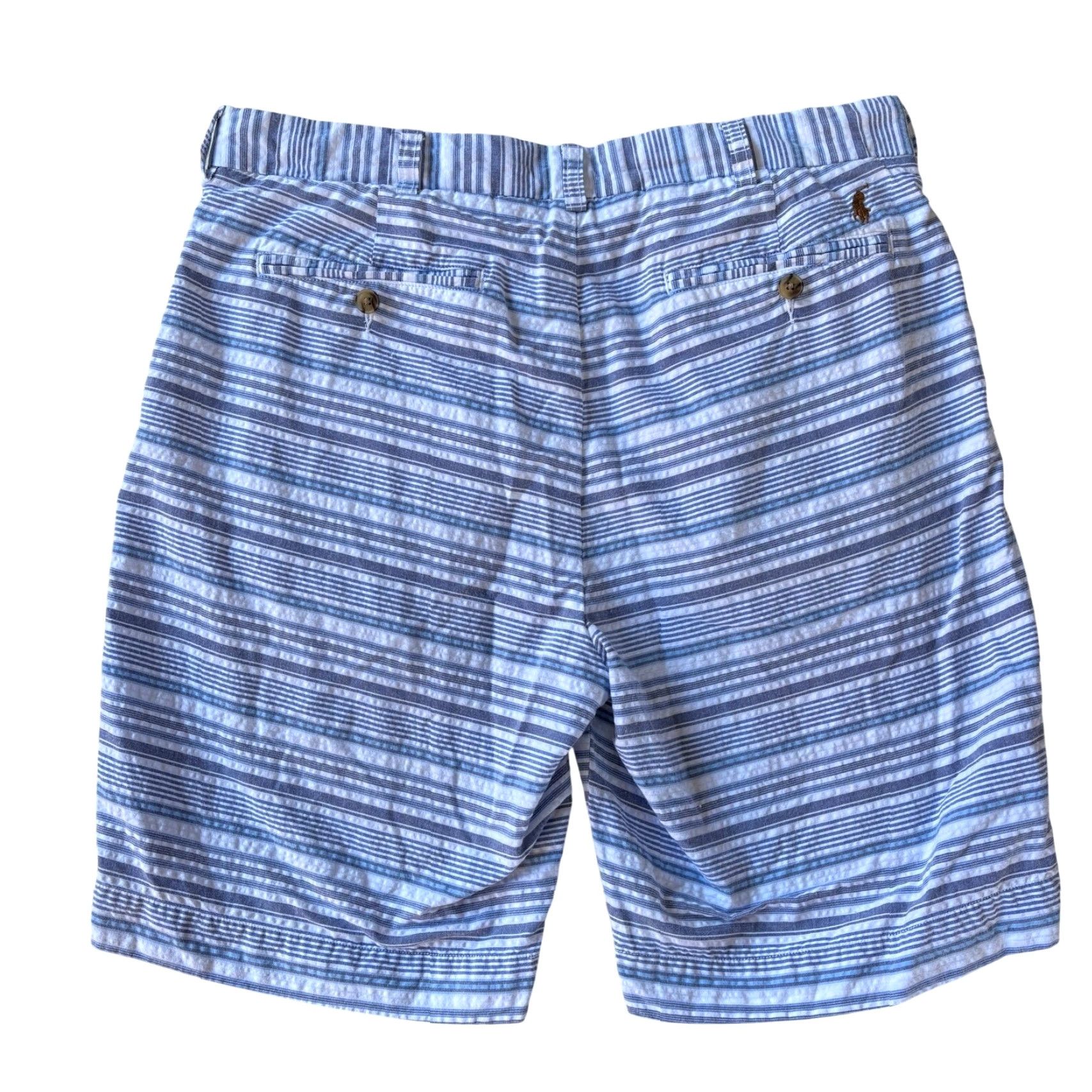 Polo Ralph Lauren Polo Ralph Lauren Shorts Mens 34 Striped Blue White Stretch Classic Fit Chino Shorts Size US S / EU 44-46 / 1 - 2 Thumbnail