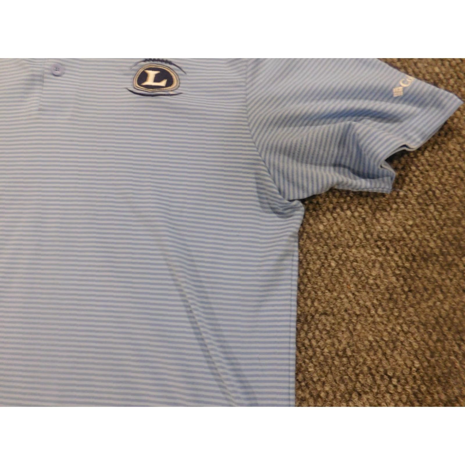 Vintage **Columbia Mens Blue Polo Large Striped Stretch Button** User: **Columbia Mens Blue Polo Large Striped Stretch Button** Size US L / EU 52-54 / 3 - 4 Thumbnail