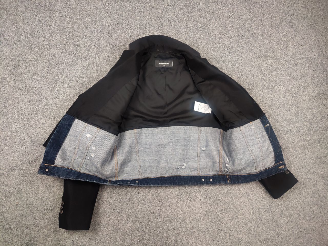 Dsquared2 Rare Dsquared2 AW17 Layered Blazer Distressed Denim Jacket Size US M / EU 48-50 / 2 - 11 Thumbnail