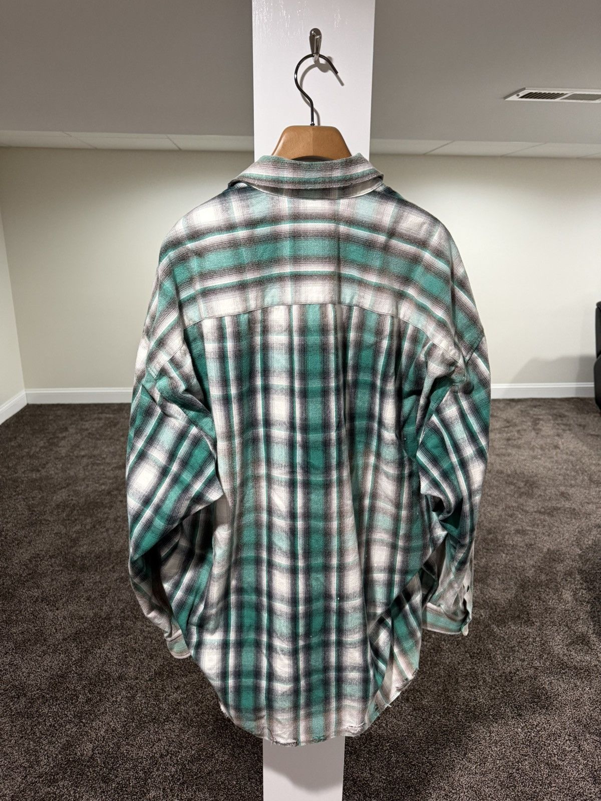 Maison MIHARA YASUHIRO Maison Mihara Yasuhiro Distressed Green Check Flannel Shirt Size US L / EU 52-54 / 3 - 2 Thumbnail