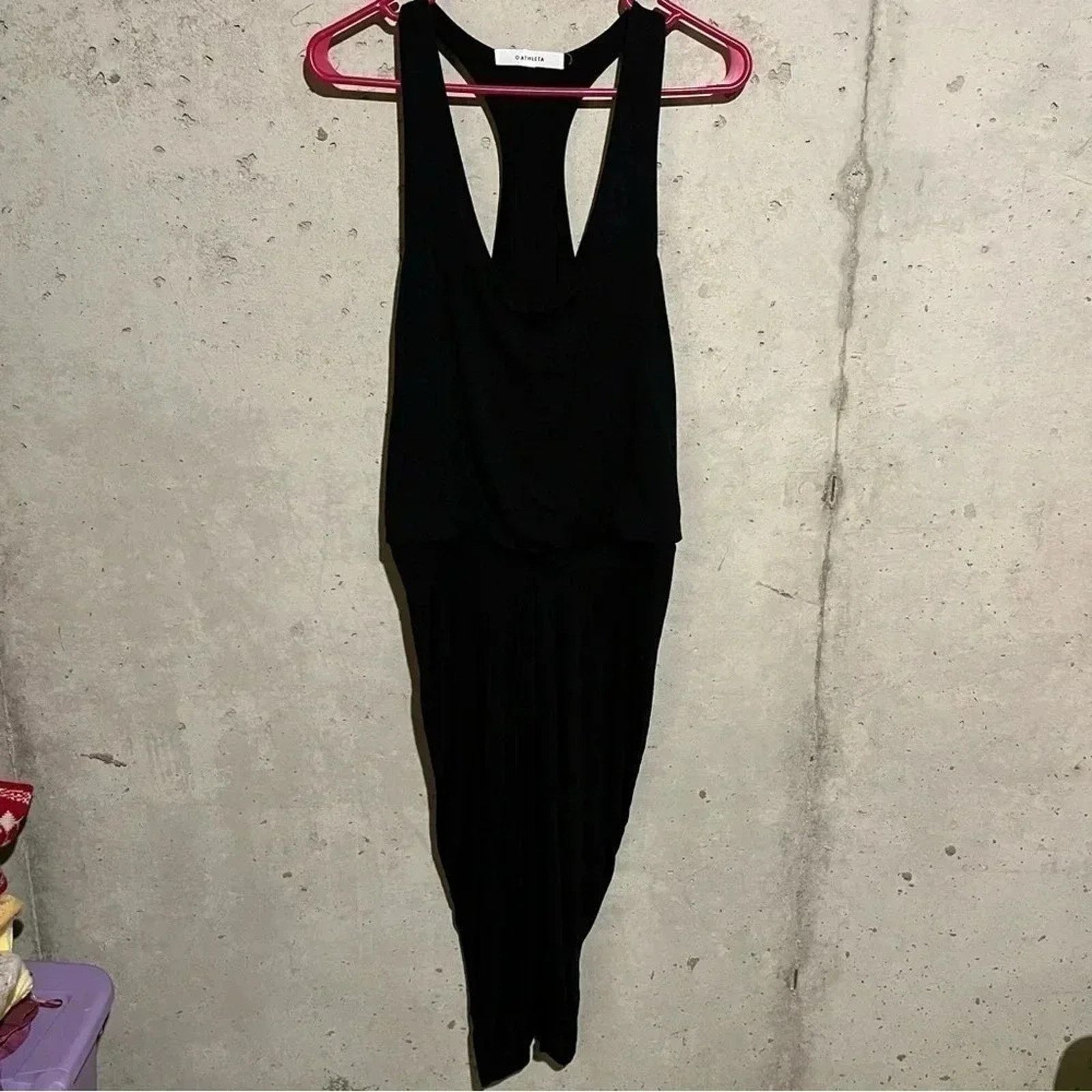 Athleta Athleta Daytrip Dress Black Knit Knee Length Racerback Size S / US 4 / IT 40 - 4 Thumbnail