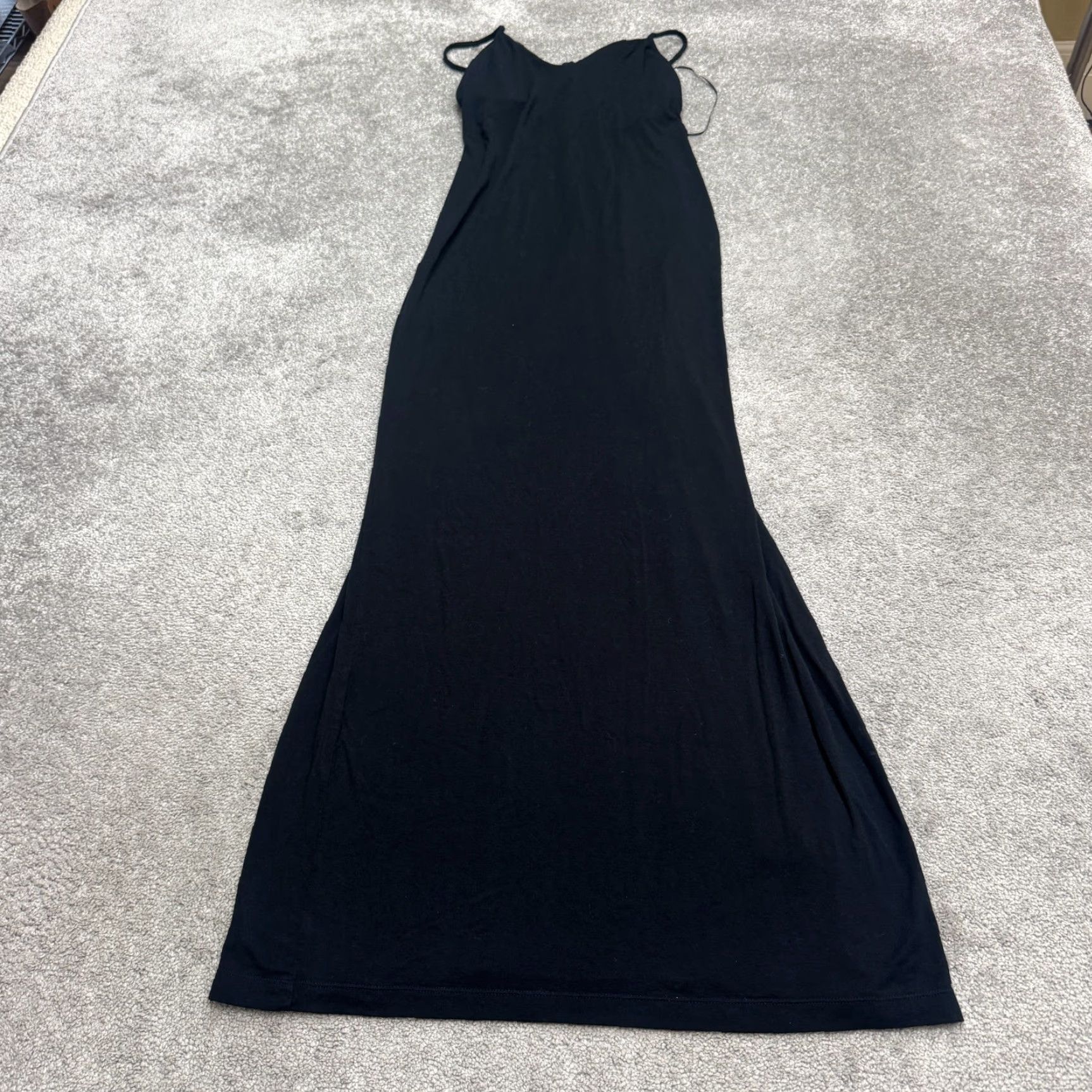 Fabletics Fabletics Maxi Dress Womens Small Black Strappy Backless Stretch V-Neck Sleeveless Solid Knit Size S / US 4 / IT 40 - 2 Thumbnail