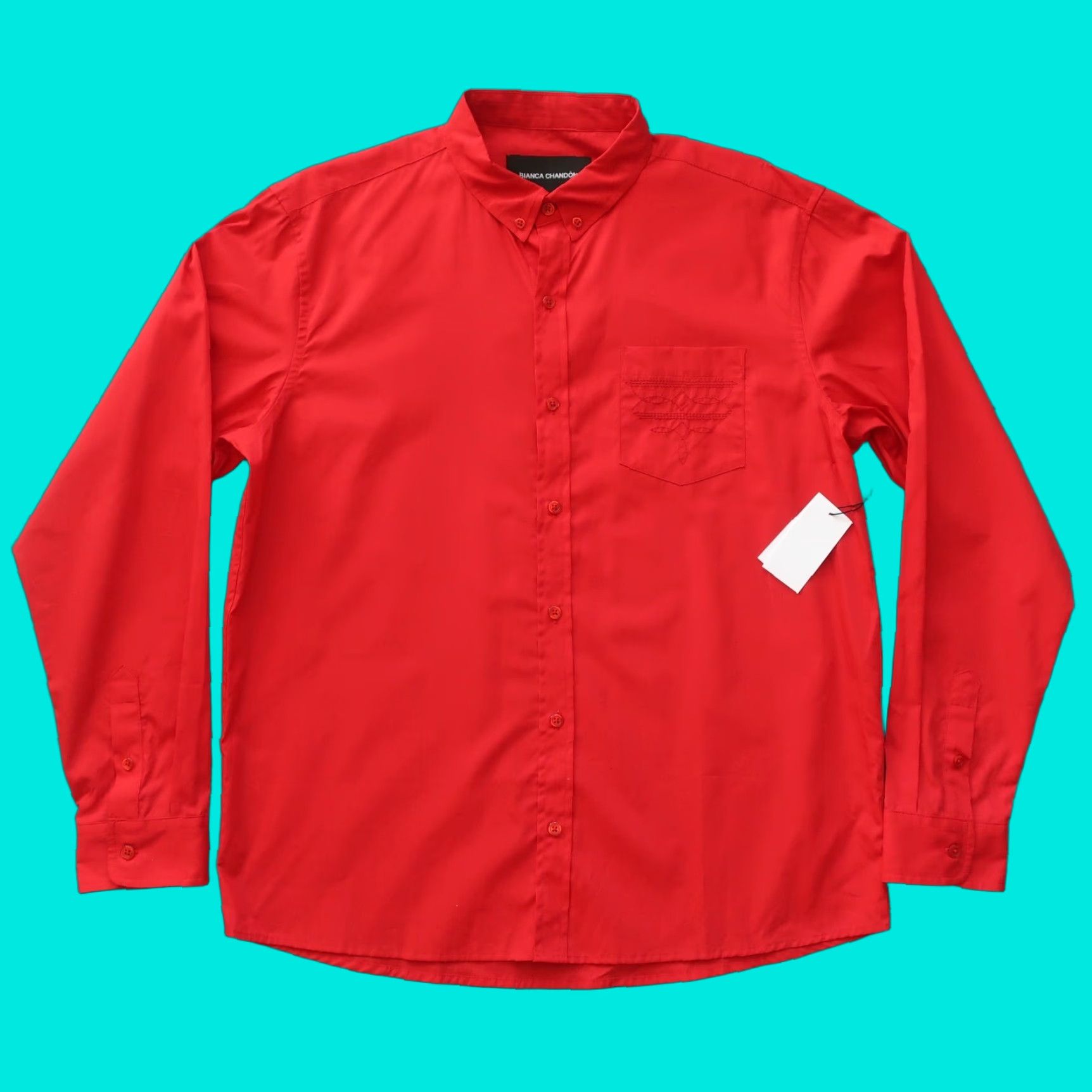 BIANCA CHANDON Bianca Chandon Western Shirt Large Red Pattern Men Size US L / EU 52-54 / 3 - 1 Thumbnail