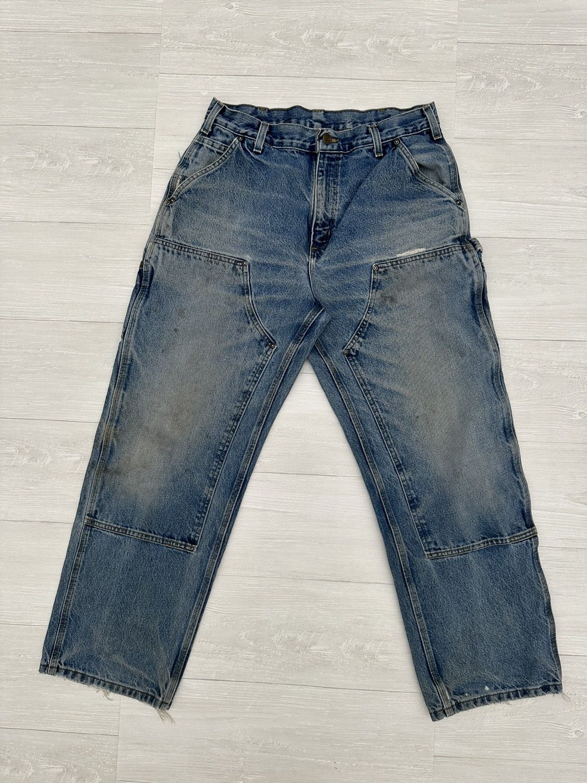 Carhartt AMAZING Distressed Blue Carhartt Double Ruck Denim Jeans 34 Size US 34 / EU 50 - 6 Thumbnail