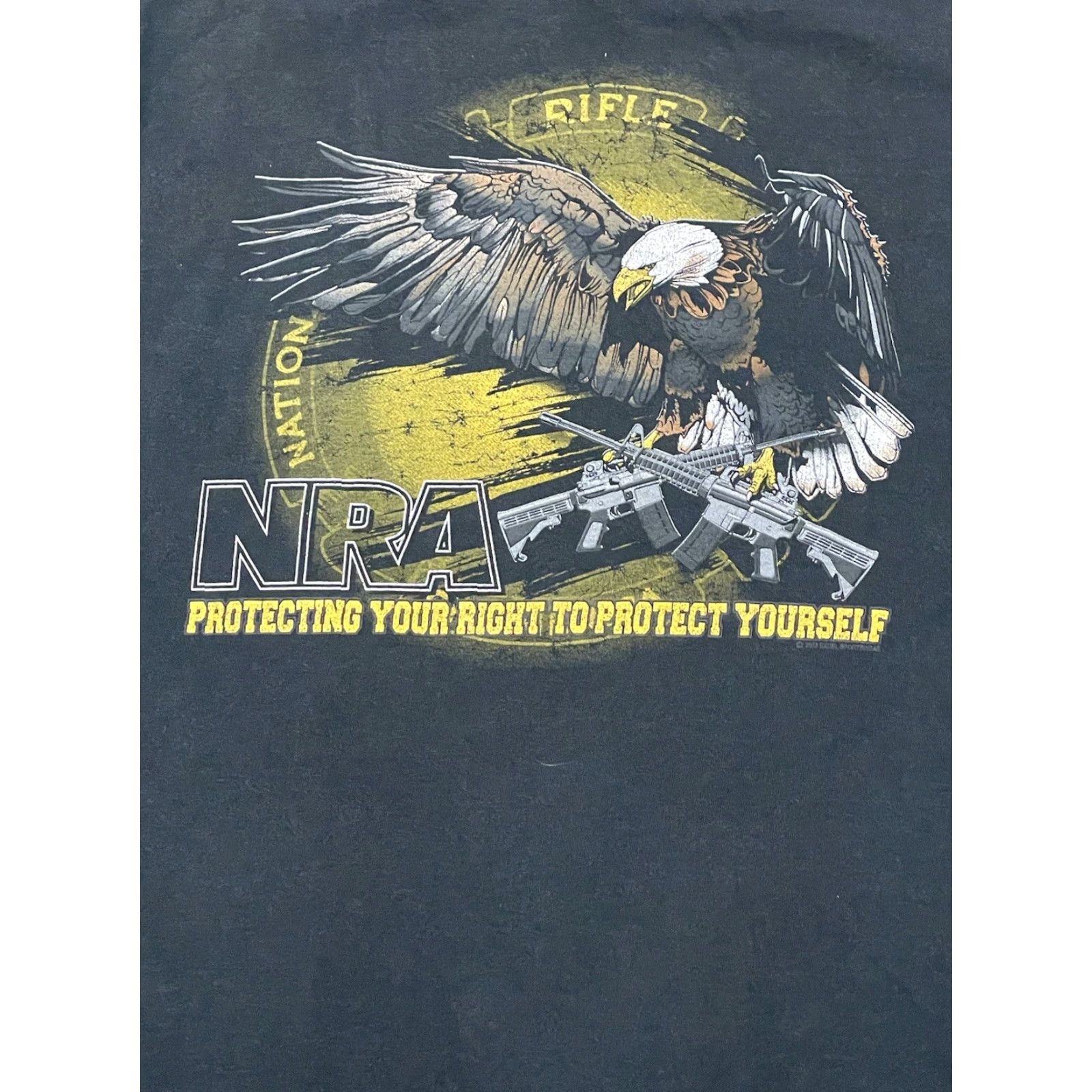 Vintage NRA T-Shirt Black XL Men/Adult Eagle Military Guns Shirt Size US XL / EU 56 / 4 - 5 Thumbnail