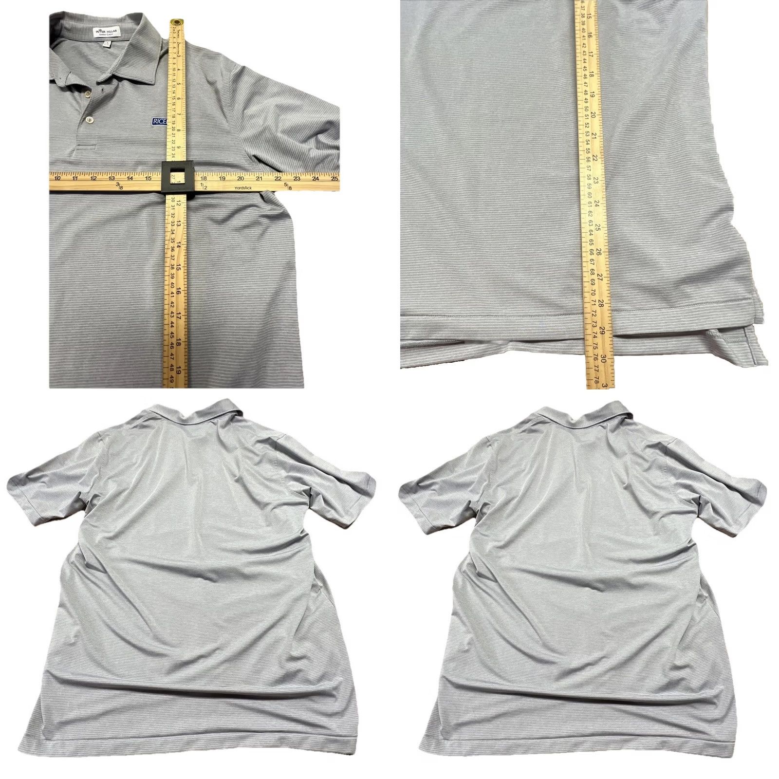 Peter Millar Peter Millar Summer Comfort Striped Polo Shirt Mens L Gray Performance Golf Size US L / EU 52-54 / 3 - 8 Thumbnail