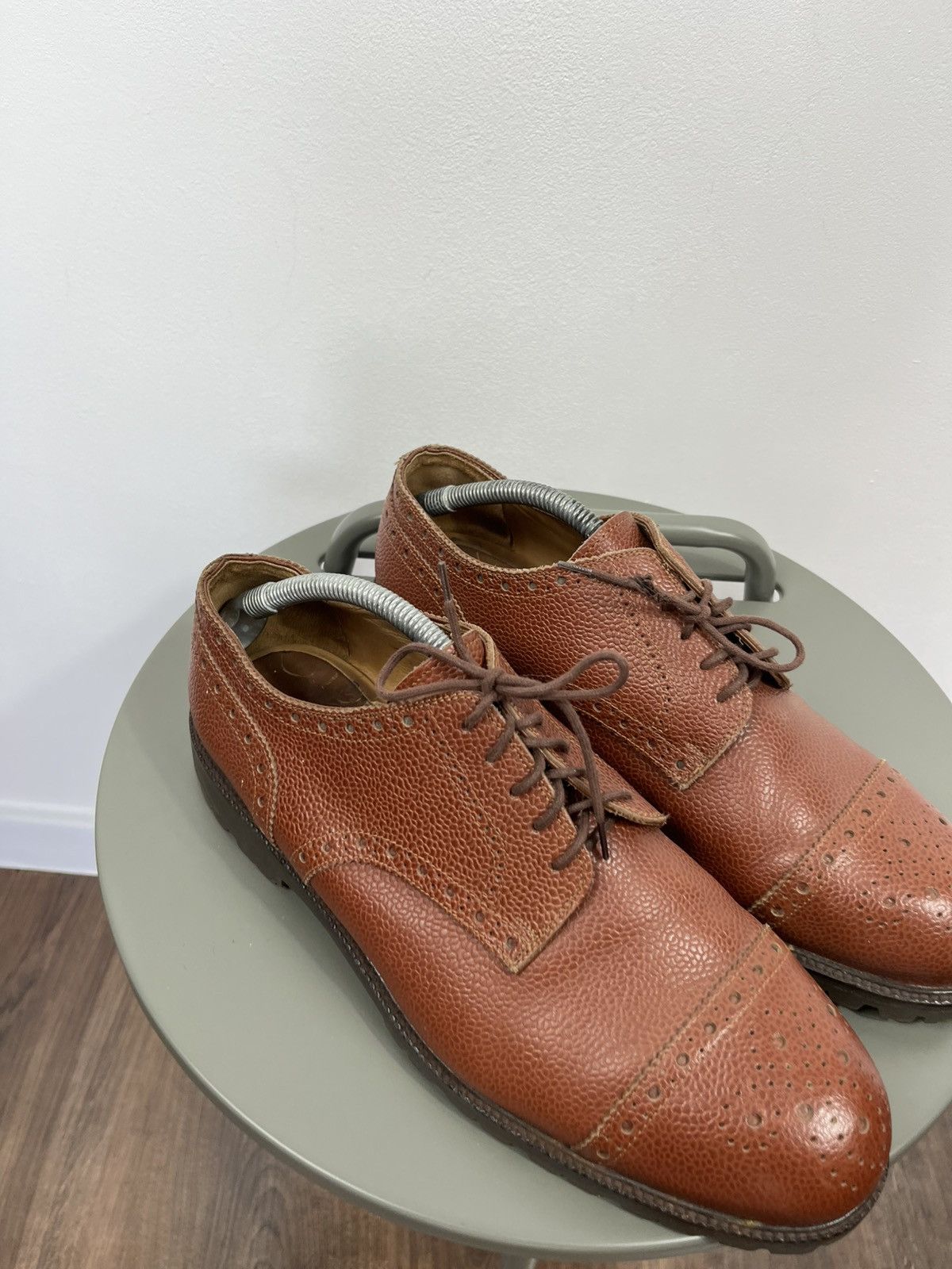 Other Leather Brogue Derby Shoes Vibram Sole Brown Lace Up Size 45 Size US 11 / EU 44 - 2 Thumbnail