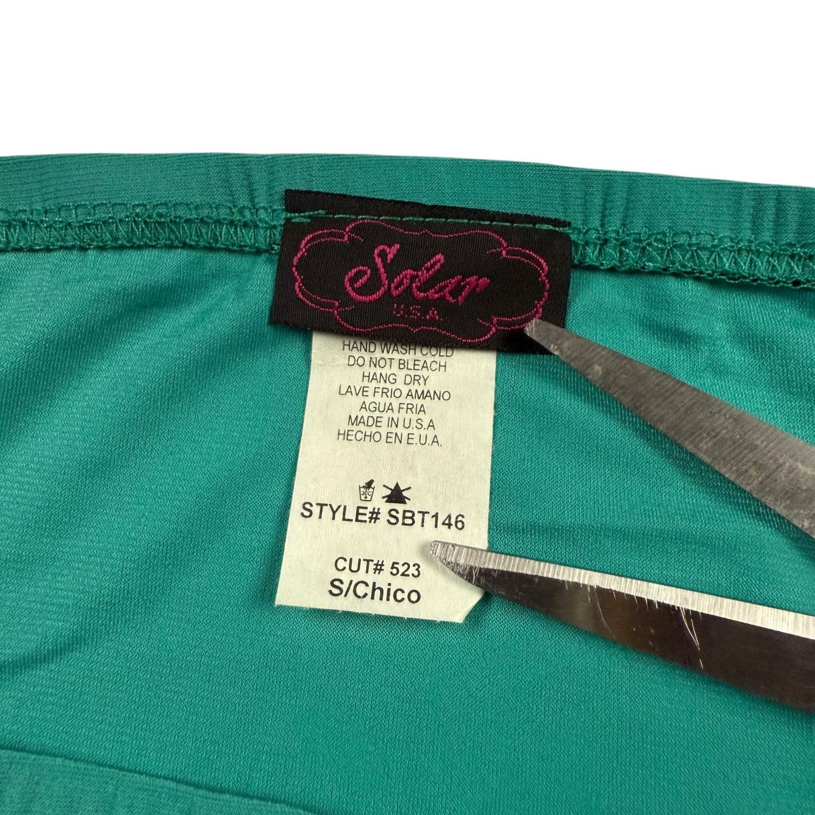 Vintage Vintage y2k Solar Women's Turquoise Halter Tube Top Blouse Size S / US 4 / IT 40 - 3 Thumbnail