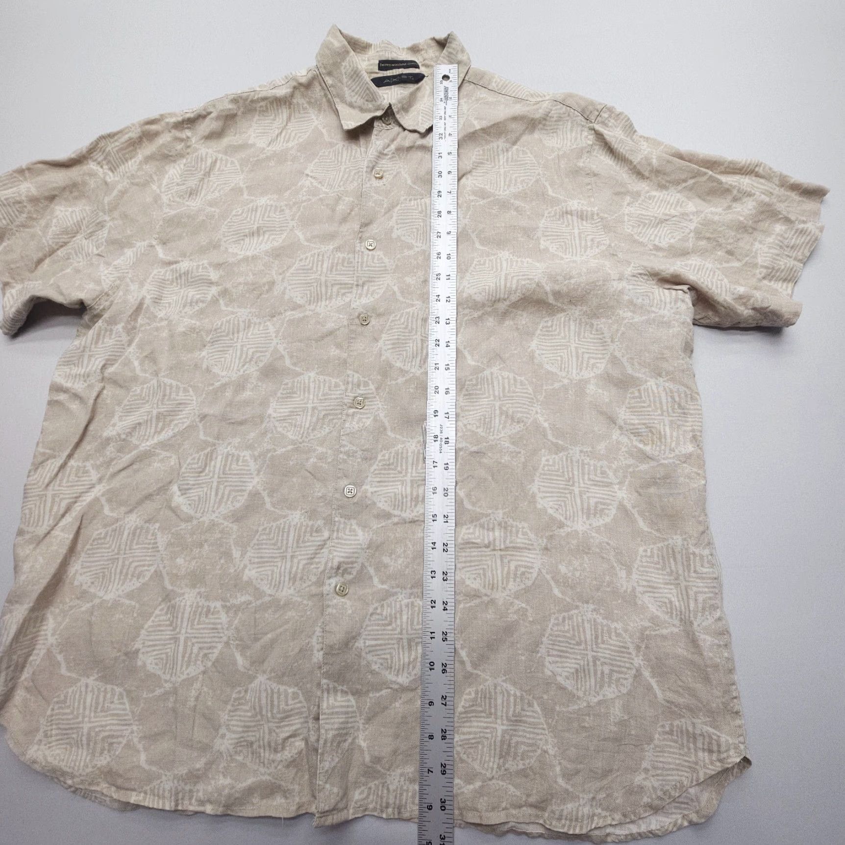 Vintage VINTAGE Axist Wave-Washed Linen Hawaiian Shirt Mens XL Beige Travel Floral Short Sleeve Button-Up Casual Outdoor 90s Mens Size US XL / EU 56 / 4 - 4 Thumbnail