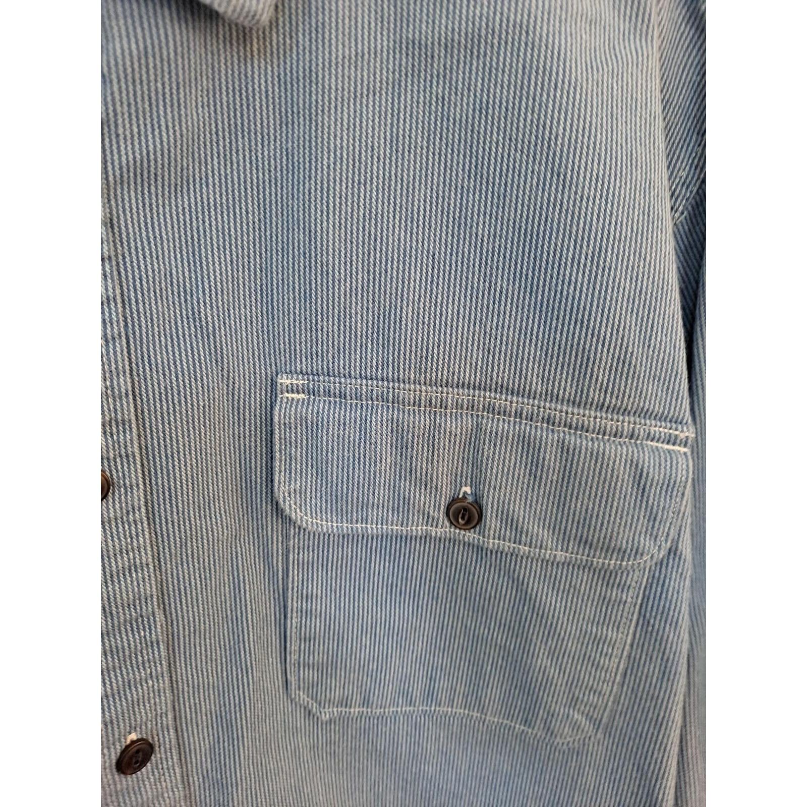 Other St John's Bay Classic Fit Blue White Striped Button Up Shirt Size US XL / EU 56 / 4 - 2 Thumbnail