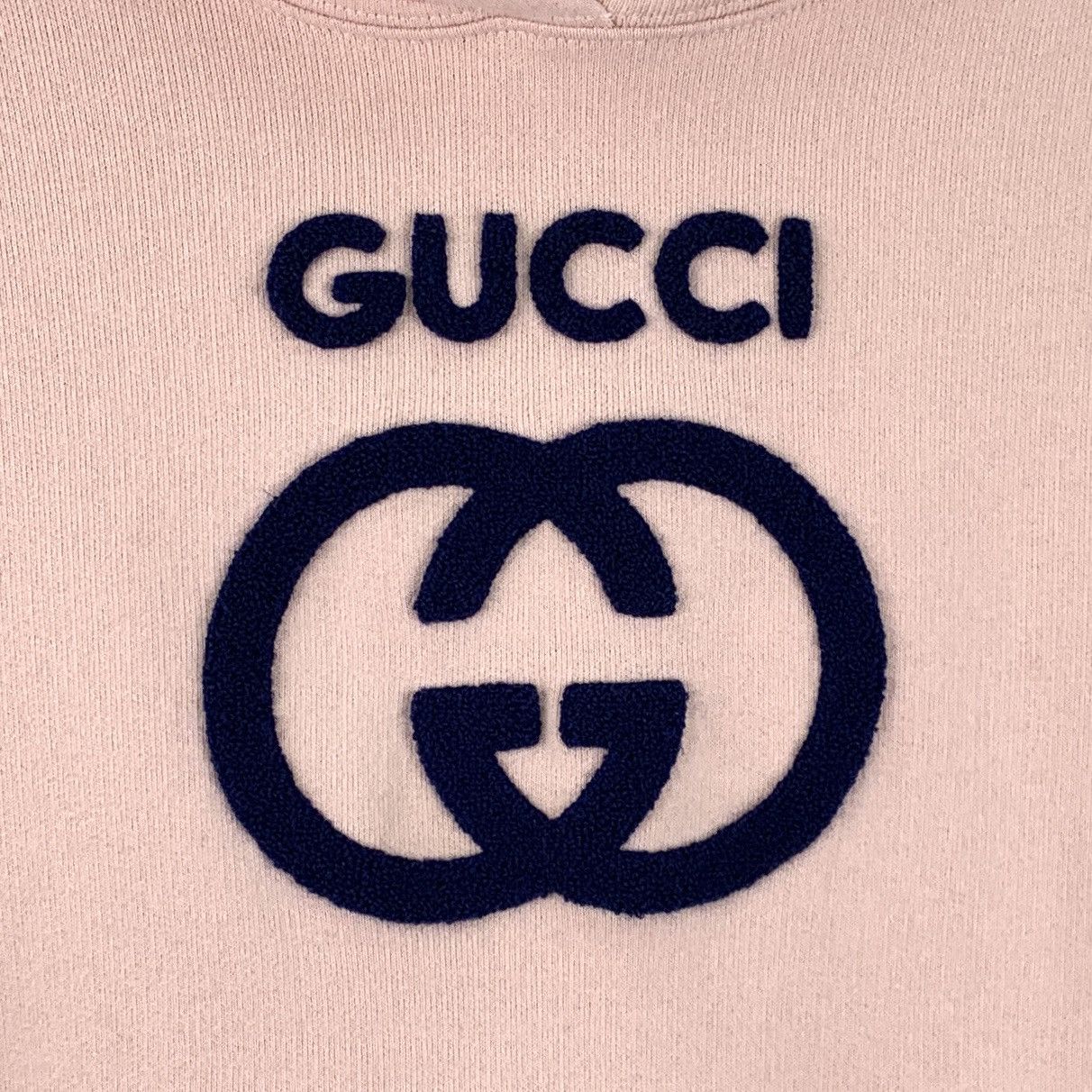 Gucci Gucci Pink Logo Flocked Cotton Hooded Sweatshirt K26WX Size S / US 4 / IT 40 - 4 Thumbnail
