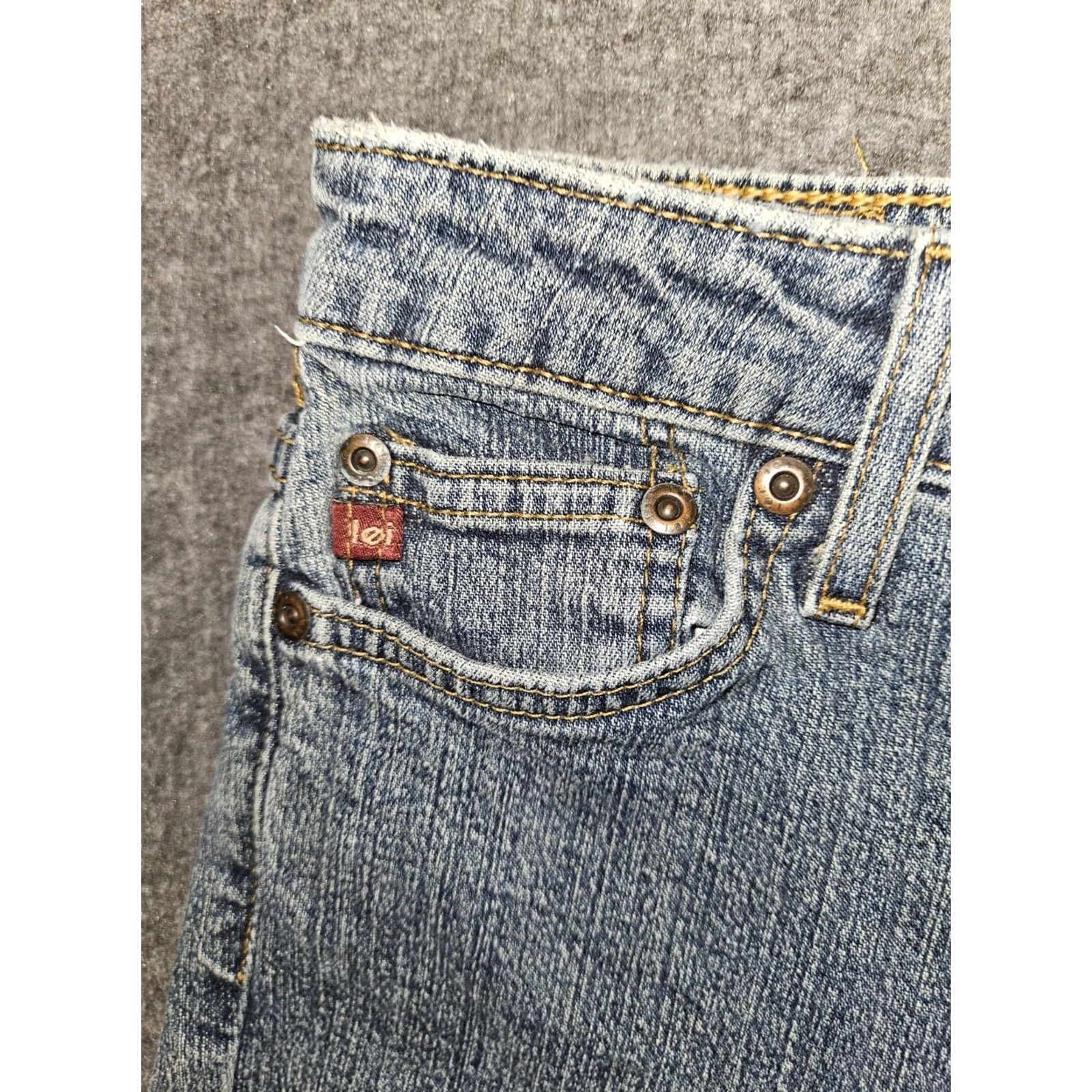 Vintage VINTAGE LEI Jeans Straight Juniors 7 Low Rise Blue Denim Logo 90s Y2K City Hipster Womens Size 28" / US 6 / IT 42 - 7 Thumbnail