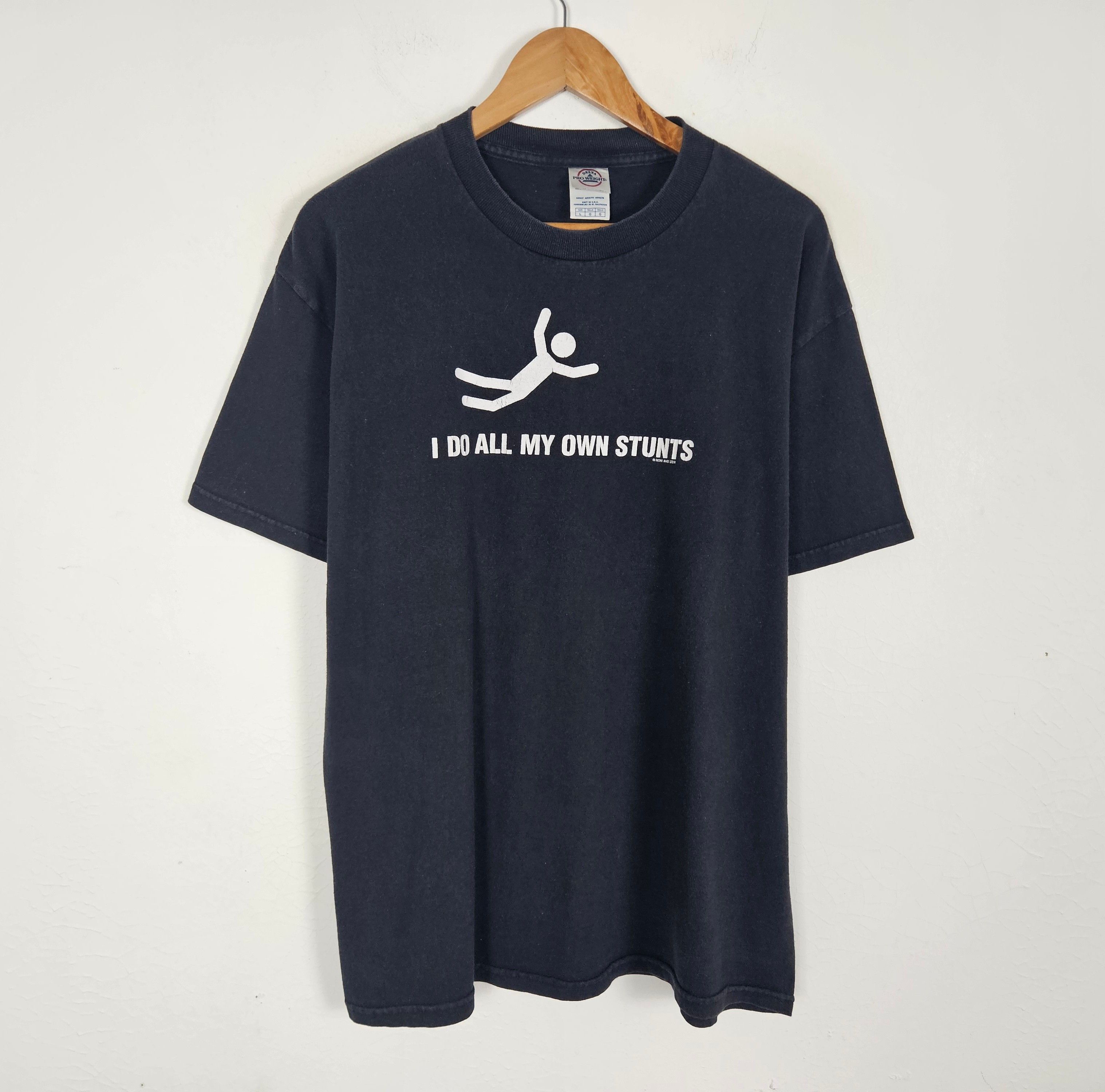Vintage Vintage 90s I Do All My Own Stunts Graphic Quote Size US L / EU 52-54 / 3 - 2 Thumbnail