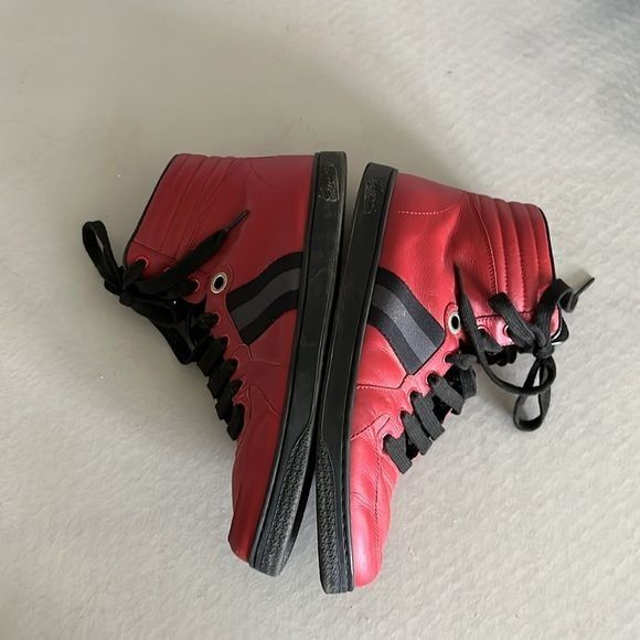 Gucci Gucci Silverstone NS Nylon High 'Red' Viaggio Leather Stripe Size US 7 / EU 40 - 7 Thumbnail
